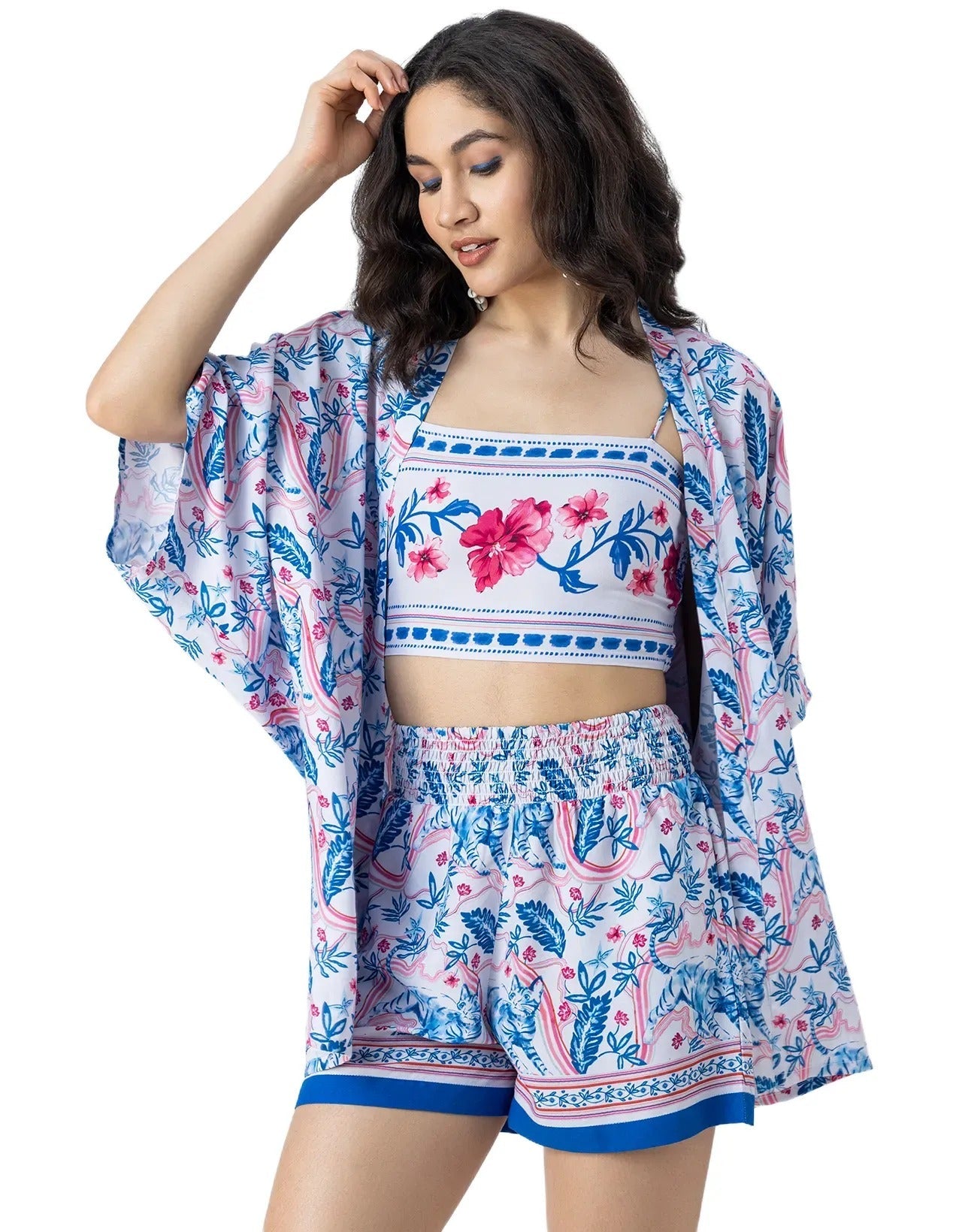 Women Printed 3 Piece Vacation Cord Set