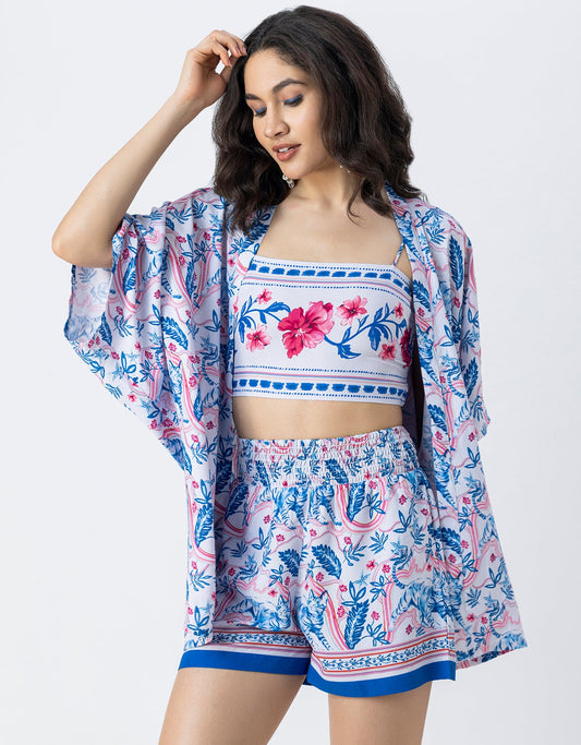 Women Printed 3 Piece Vacation Cord Set