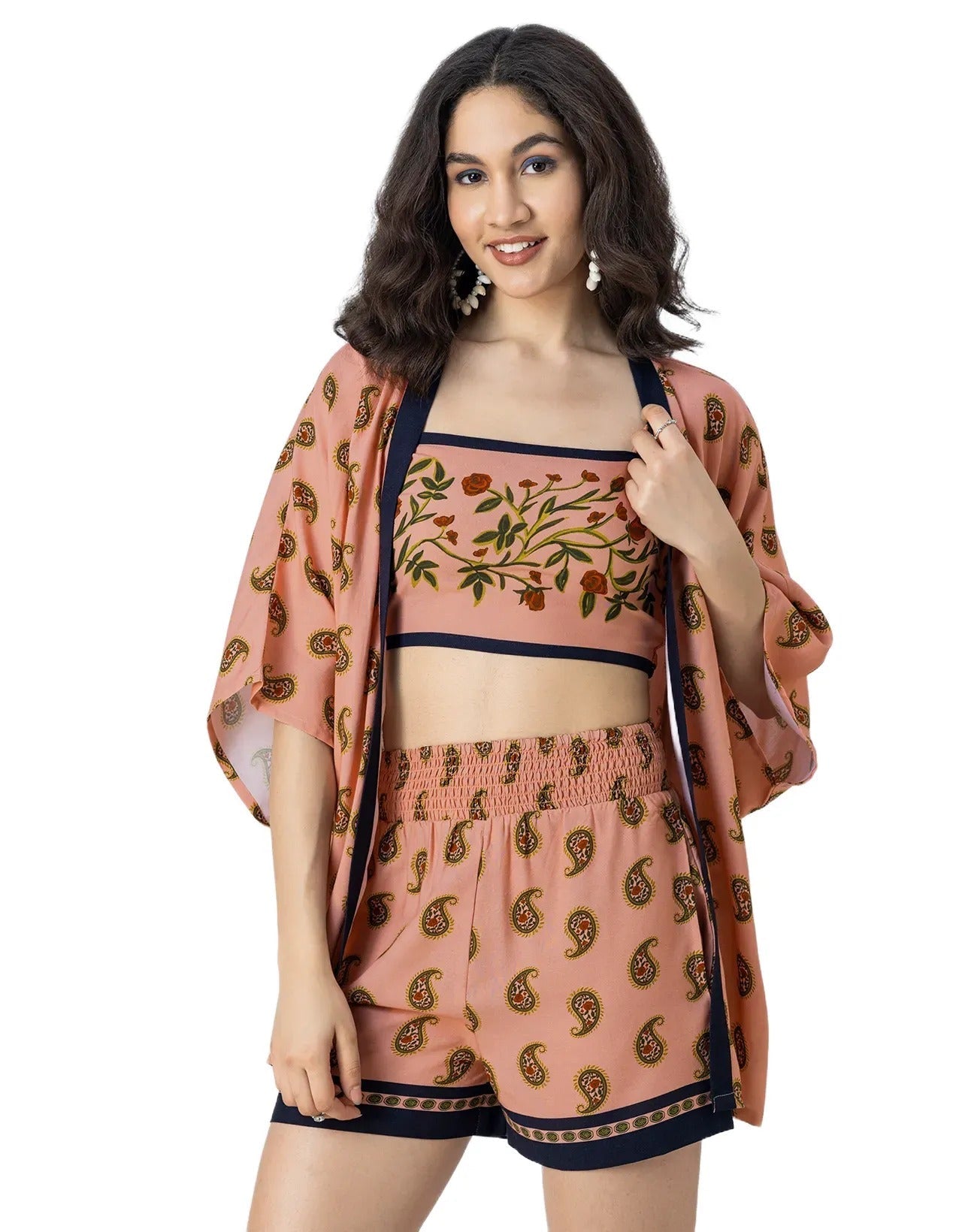 Women Printed 3 Piece Vacation Cord Set