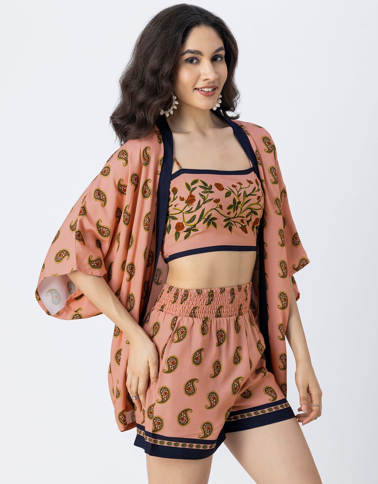 Women Printed 3 Piece Vacation Cord Set