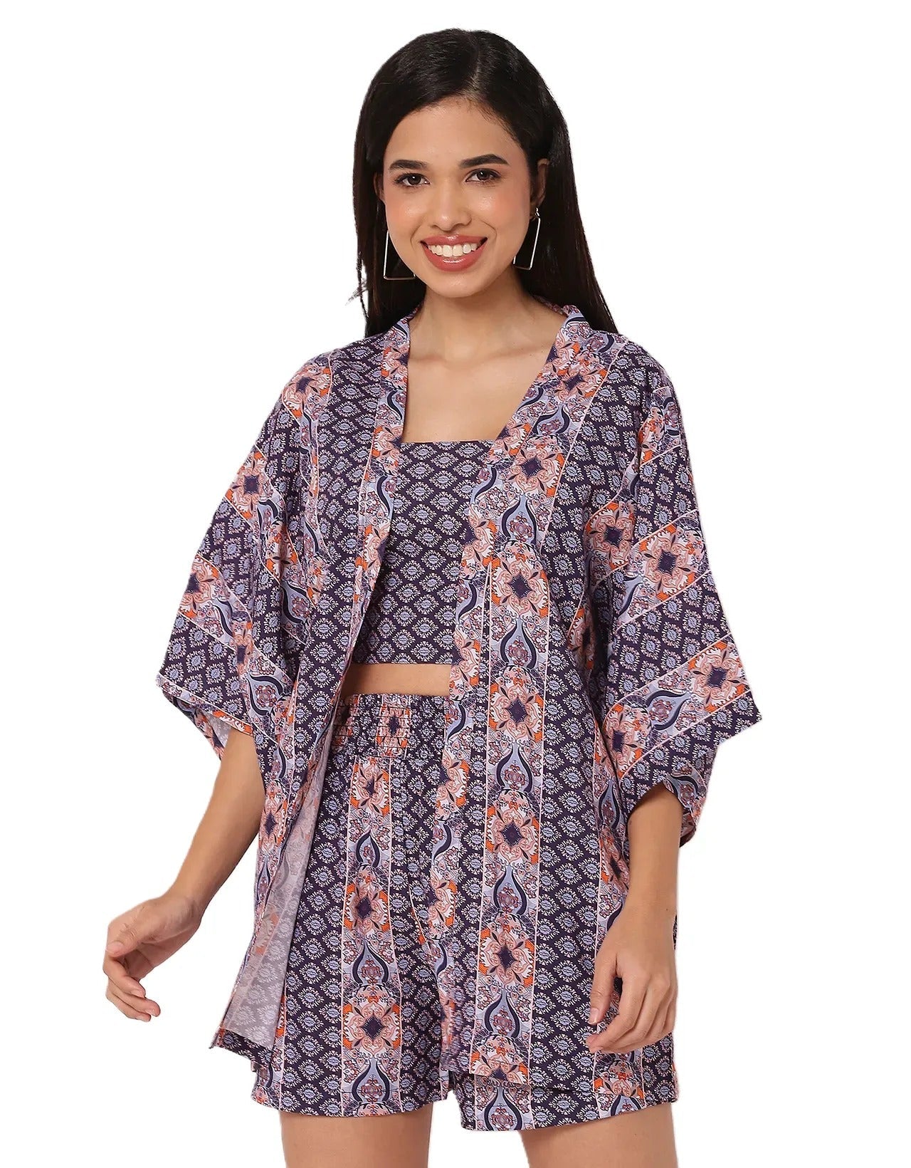 Women Printed 3 Piece Vacation Cord Set