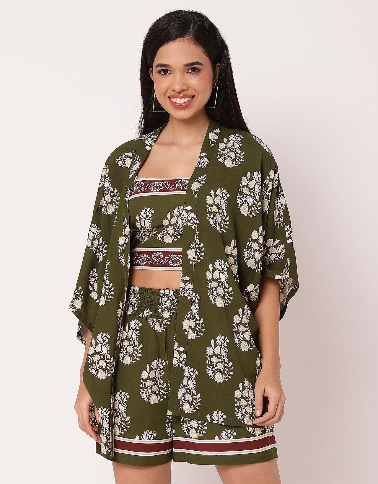 Women Printed 3 Piece Vacation Cord Set
