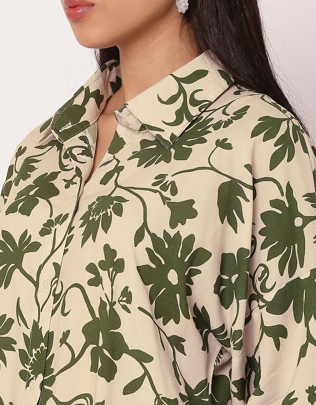 2 Pcs Loose Fit Co-Ord Set, Long Shirt With Pants