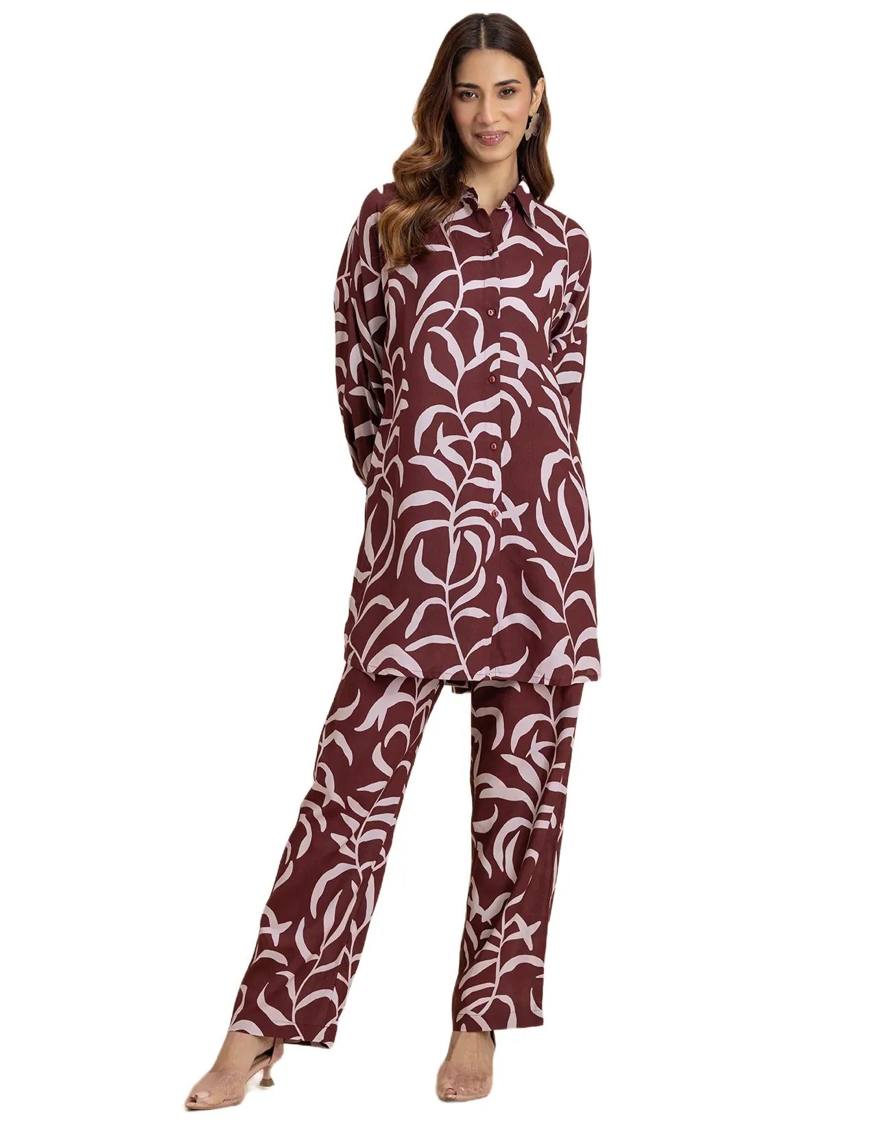 Printed 2 Pcs Loose Fit Viscose Co-Ord Set