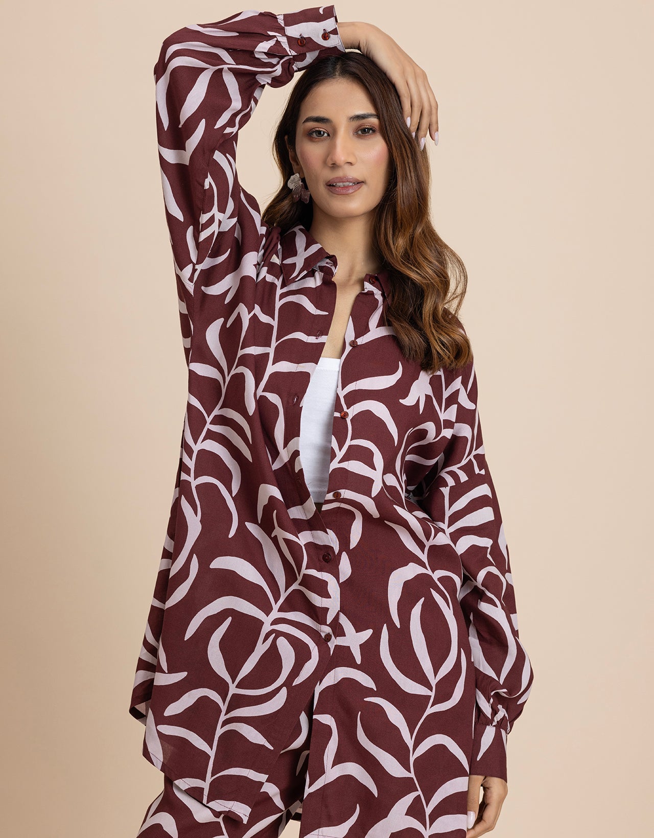 Printed 2 Pcs Loose Fit Viscose Co-Ord Set