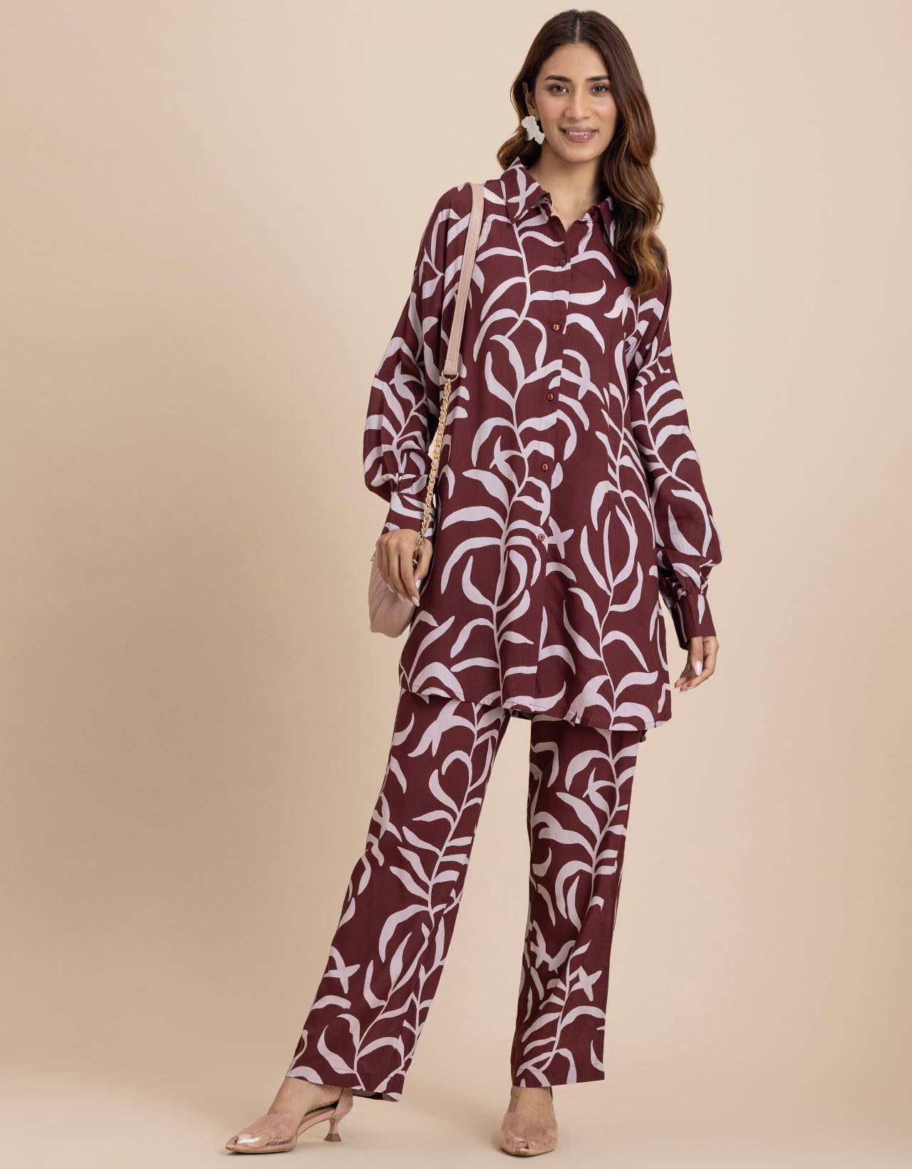 Printed 2 Pcs Loose Fit Viscose Co-Ord Set