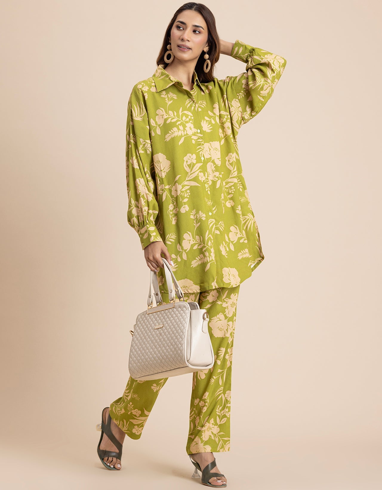 Printed 2 Pcs Loose Fit Viscose Co-Ord Set