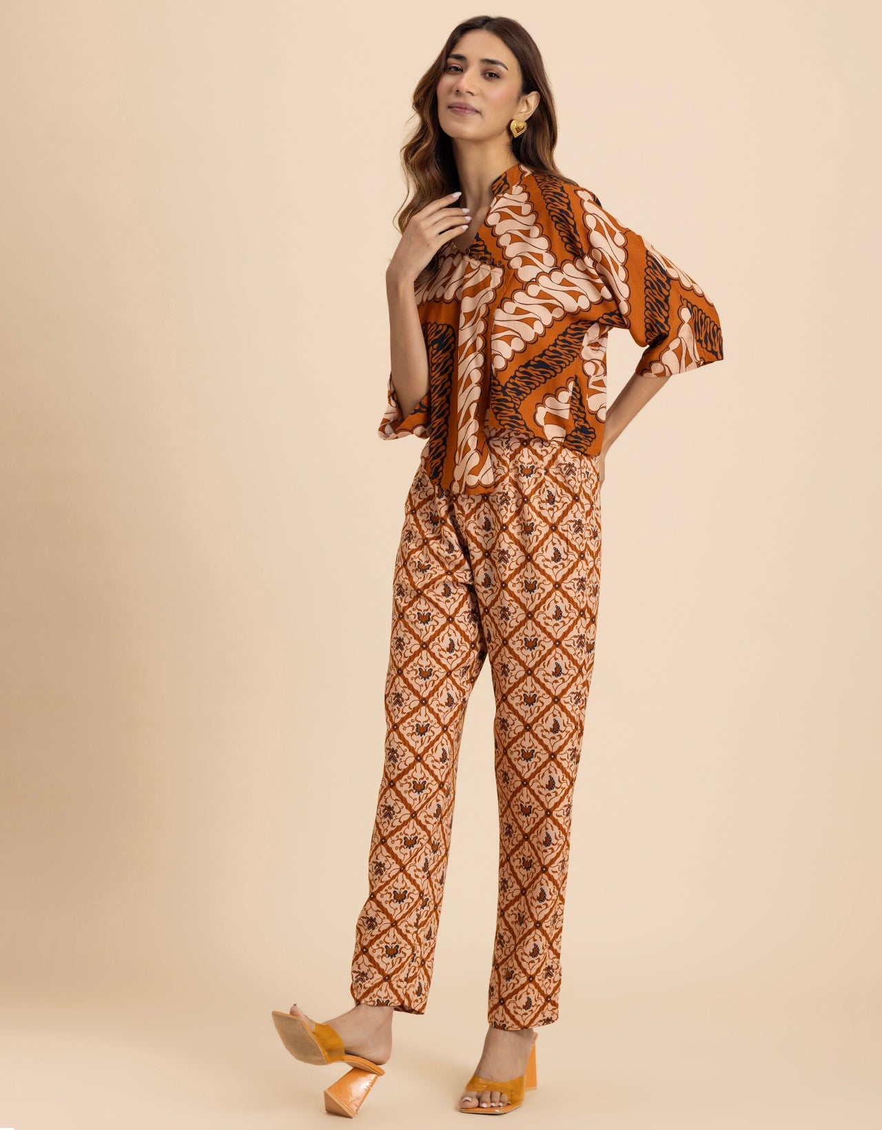 2 Pcs Summer Casuals Co-Ord Set  For Women
