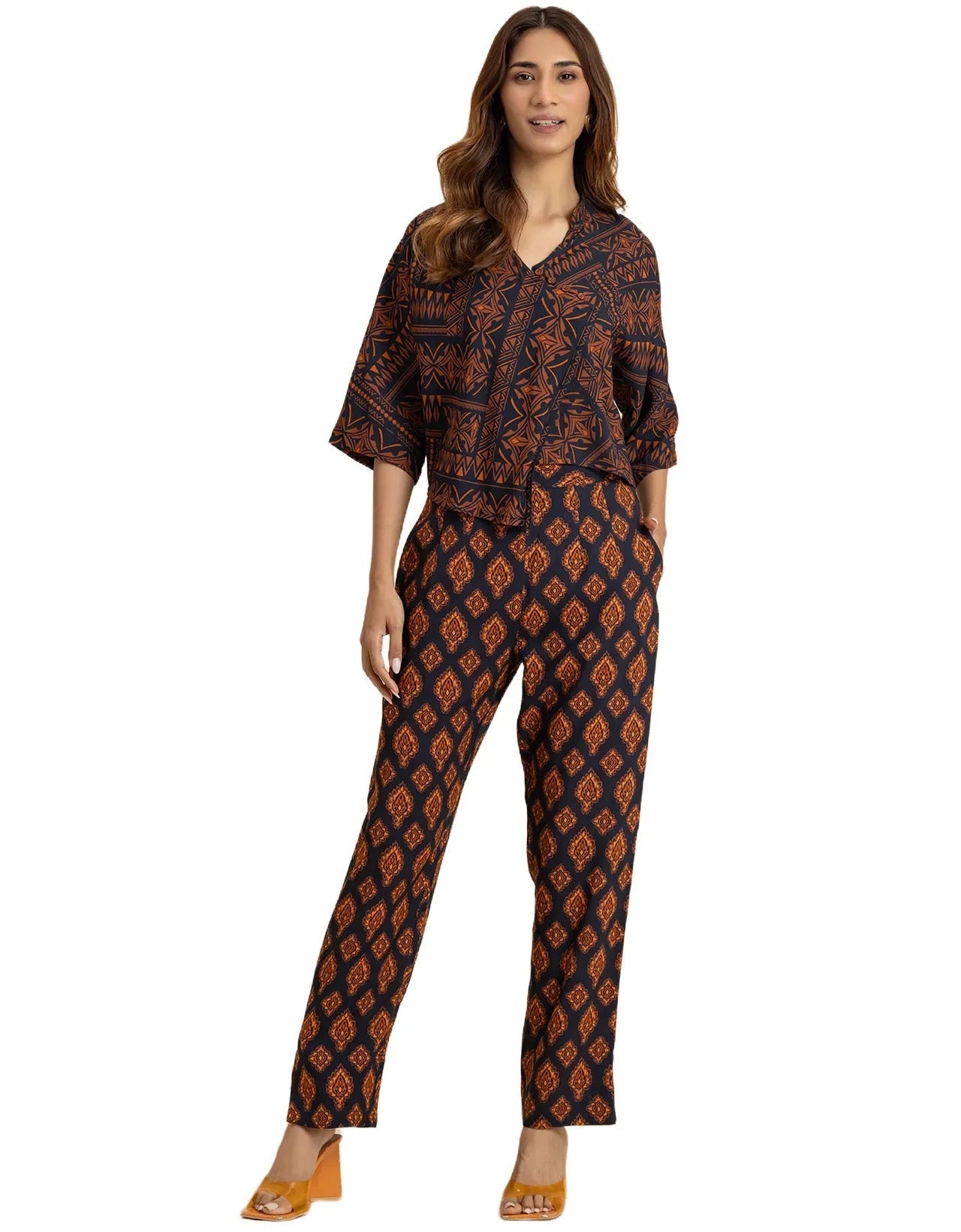 2 Pcs Summer Casuals Co-Ord Set  For Women