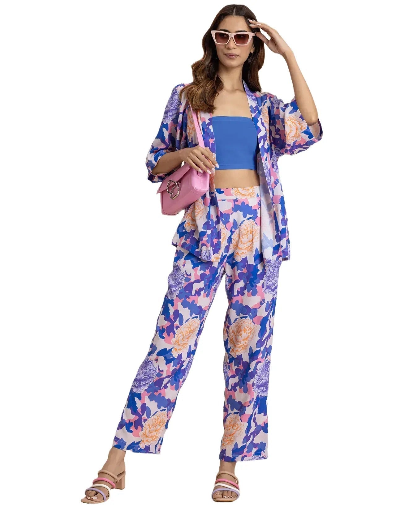 2 Pcs Summer Casuals Co-Ord Set  For Women