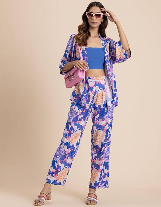 2 Pcs Summer Casuals Co-Ord Set  For Women
