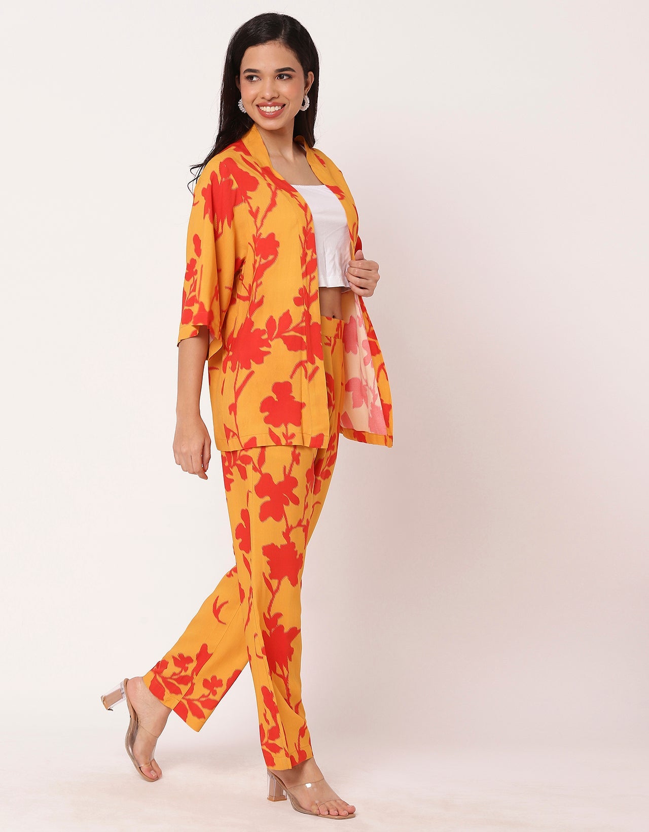 2Pcs Co-Ord Set Shrug With Pants For Women
