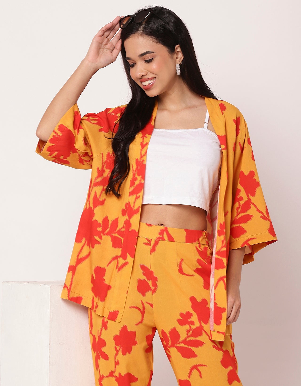 2Pcs Co-Ord Set Shrug With Pants For Women