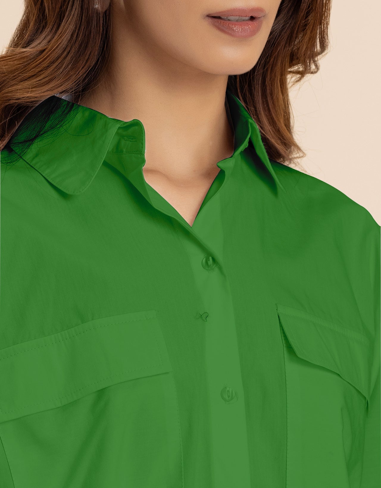 Solid 2 Pcs Cotton Co-Ord Set Long Shirt With Pants for Women