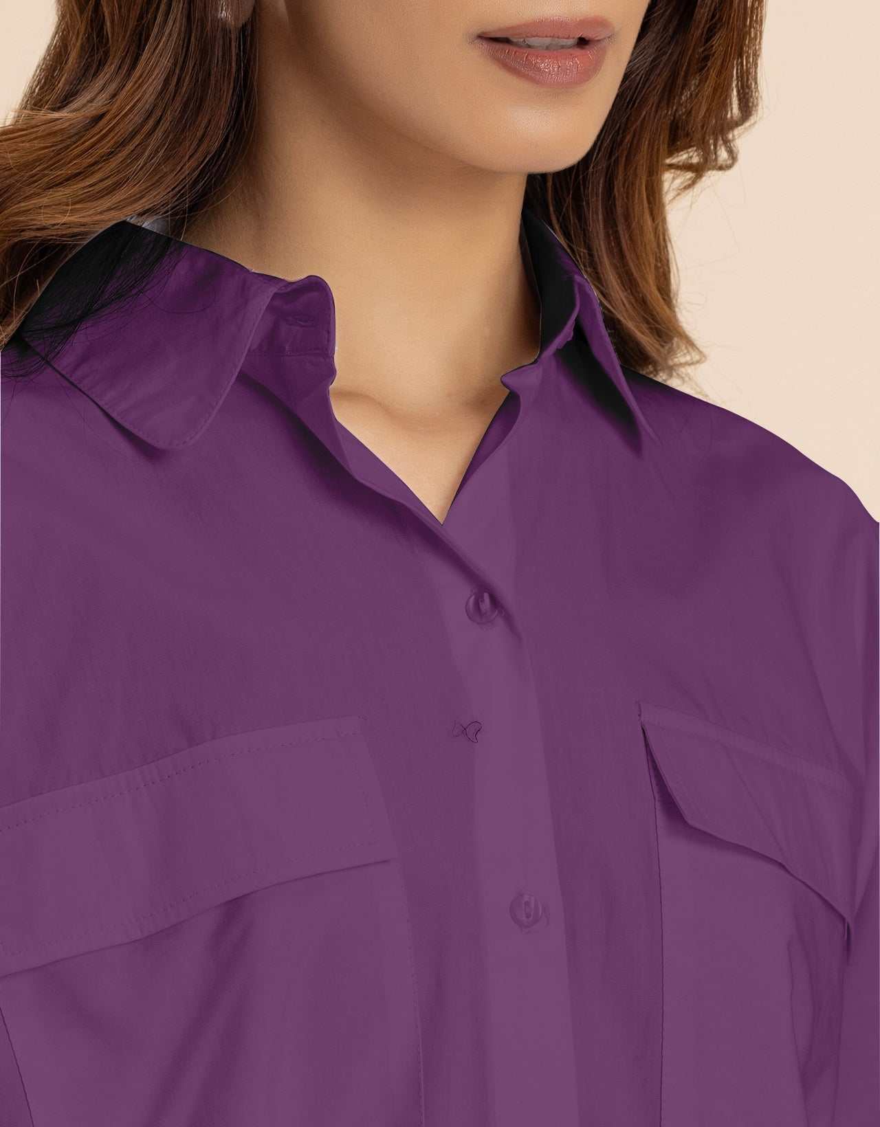 Solid 2 Pcs Cotton Co-Ord Set Long Shirt With Pants for Women