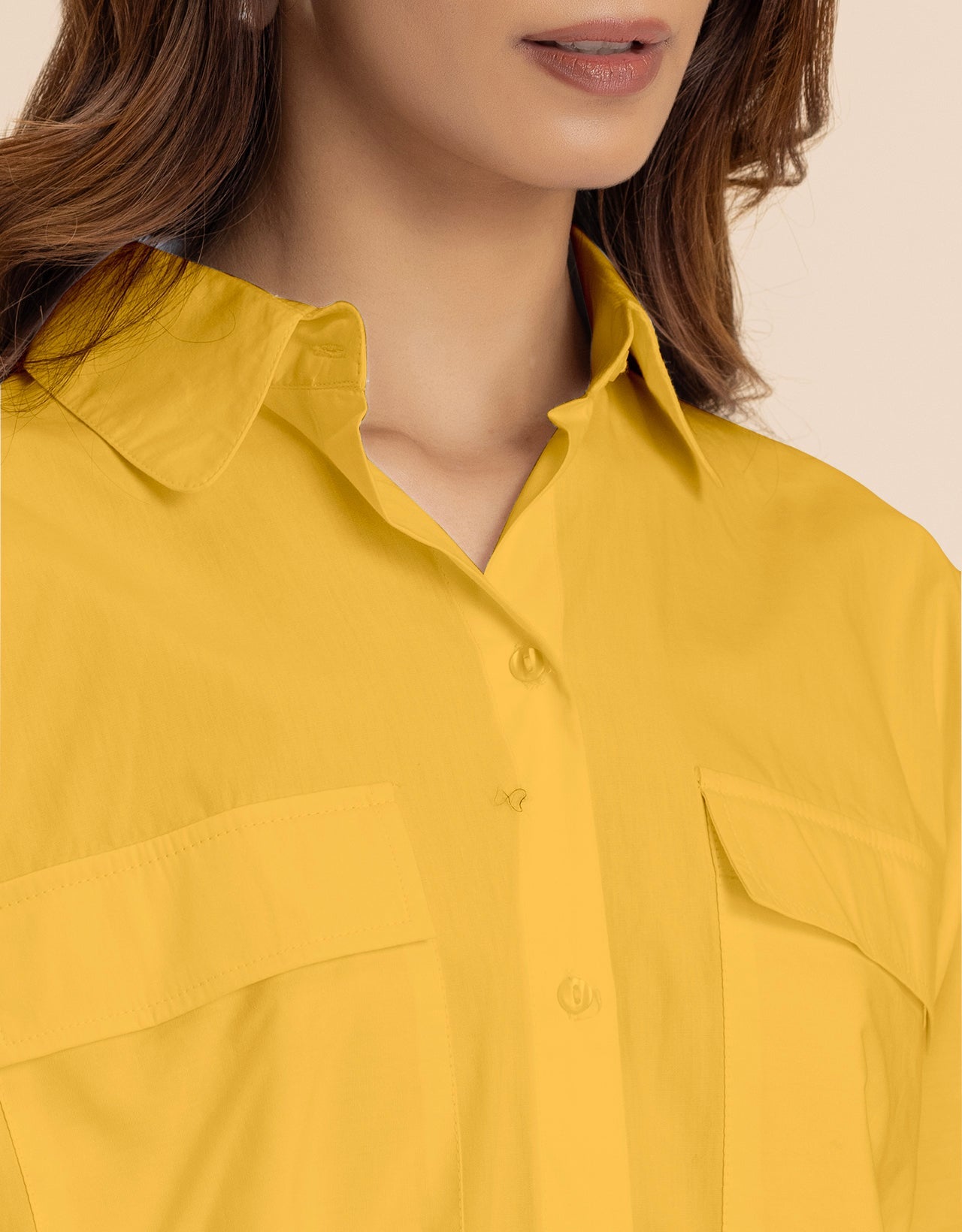 Solid 2 Pcs Cotton Co-Ord Set Long Shirt With Pants for Women