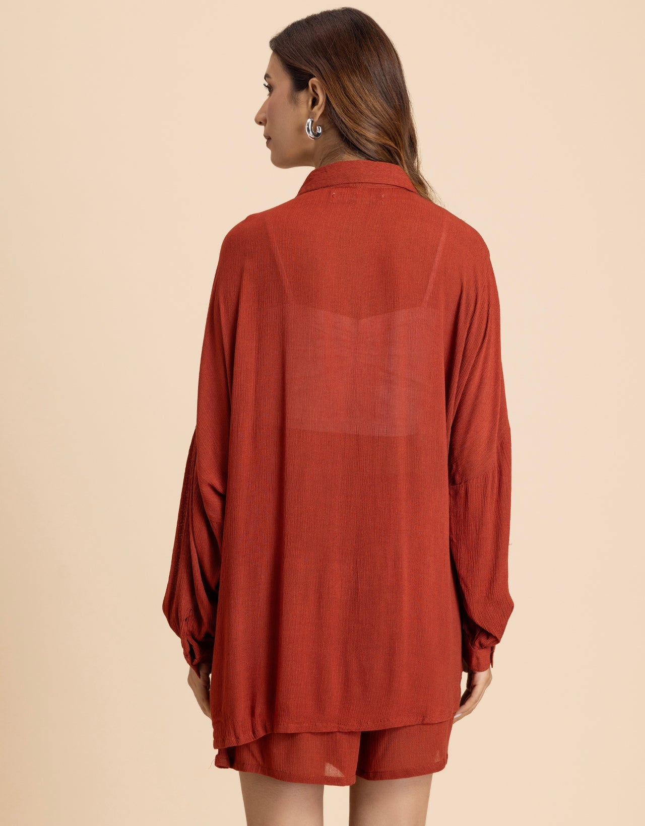 Women's 2 Pcs Co-Ord Set Long Shirt With Shorts