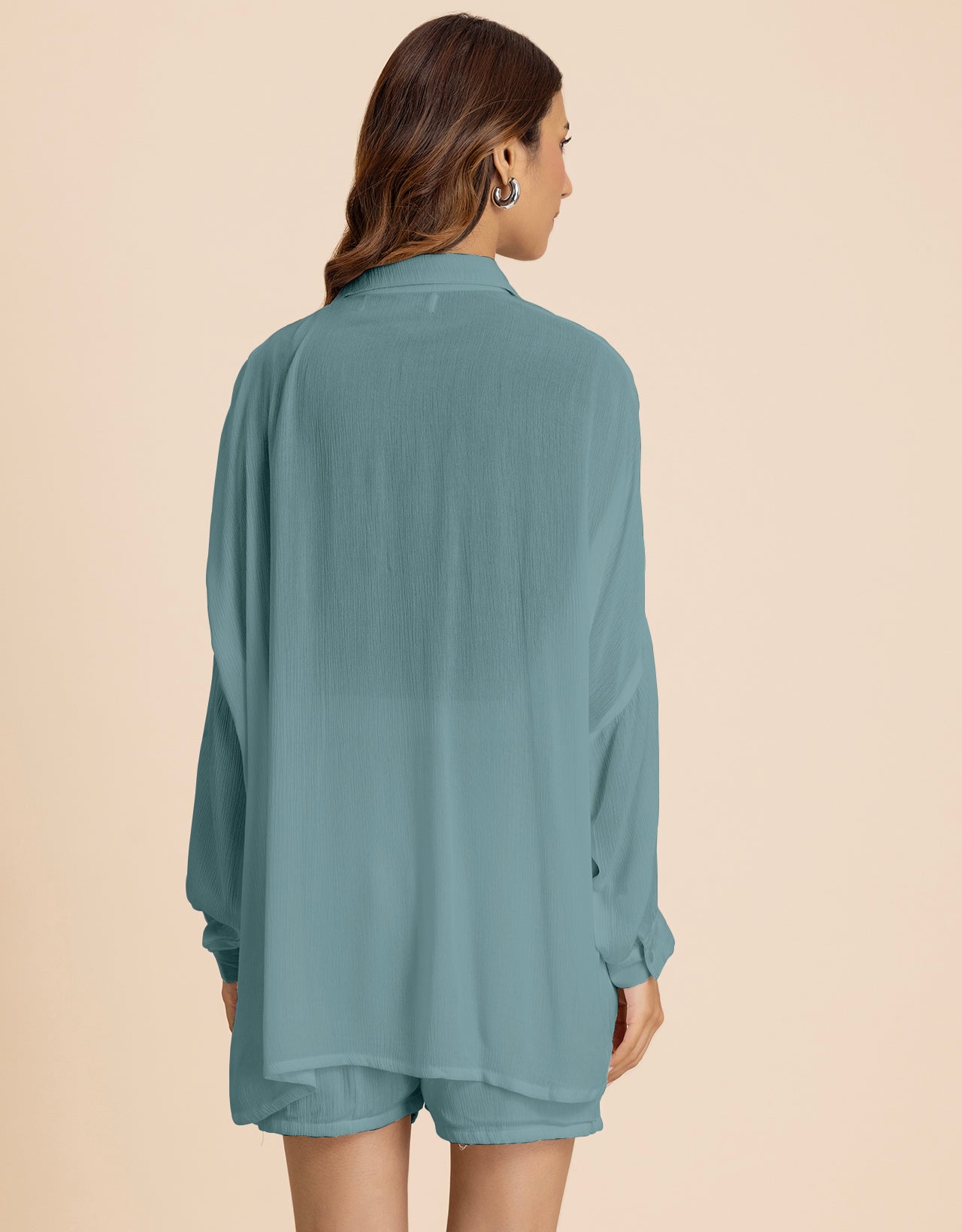 Women's 2 Pcs Co-Ord Set Long Shirt With Shorts