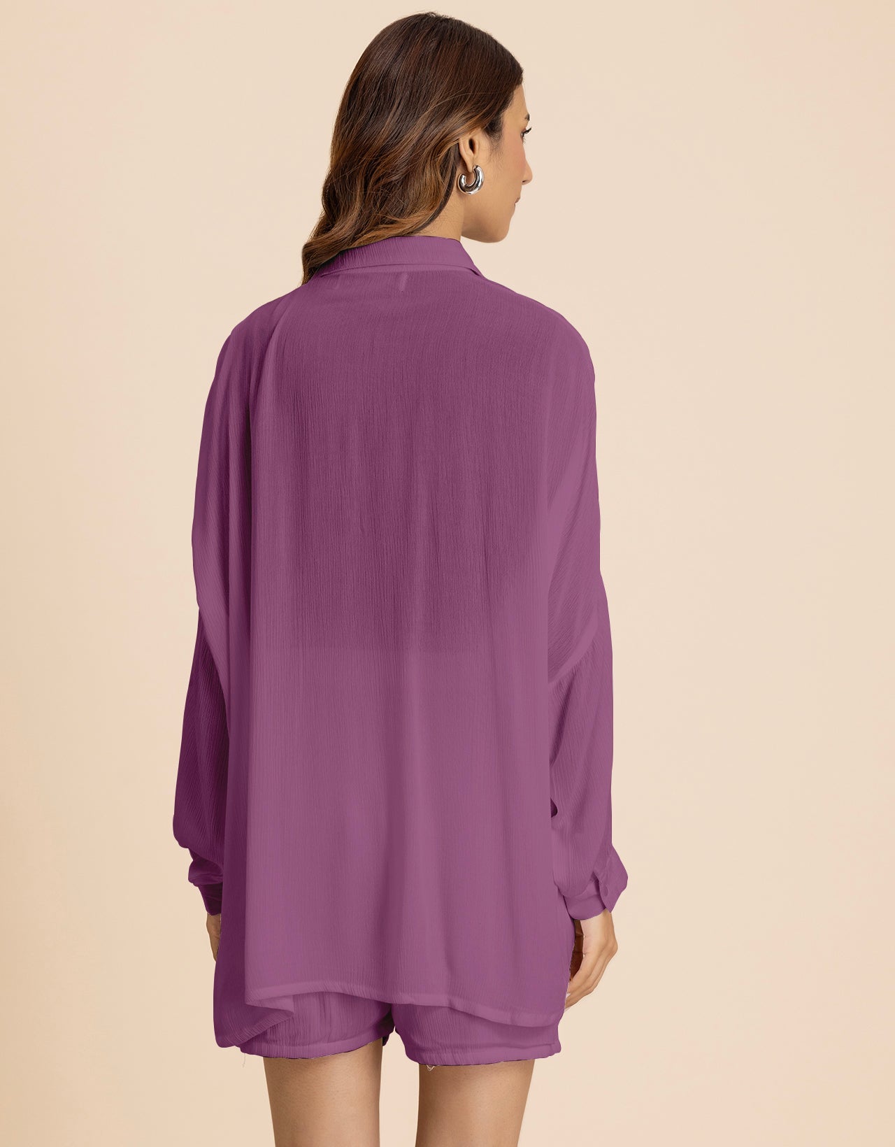 Women's 2 Pcs Co-Ord Set Long Shirt With Shorts