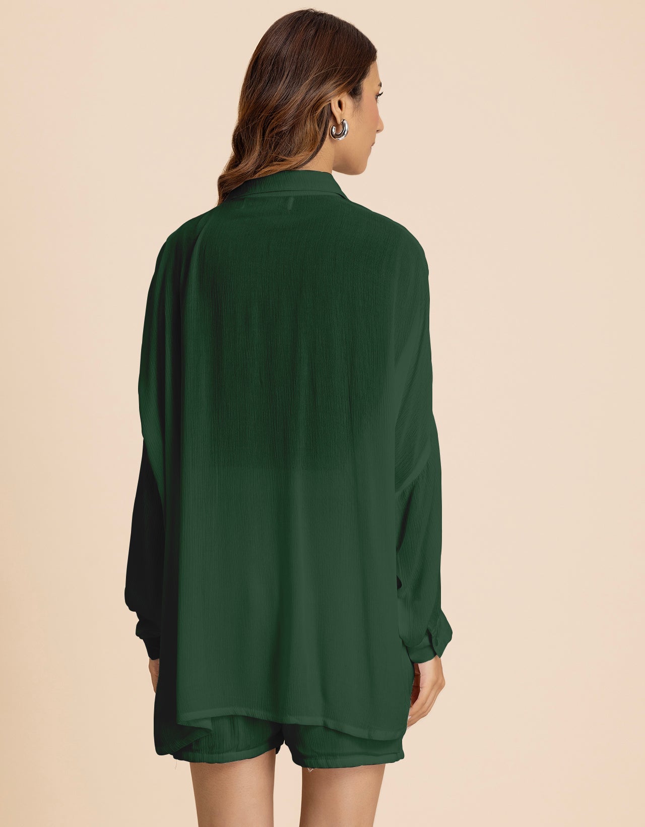 Women's 2 Pcs Co-Ord Set Long Shirt With Shorts
