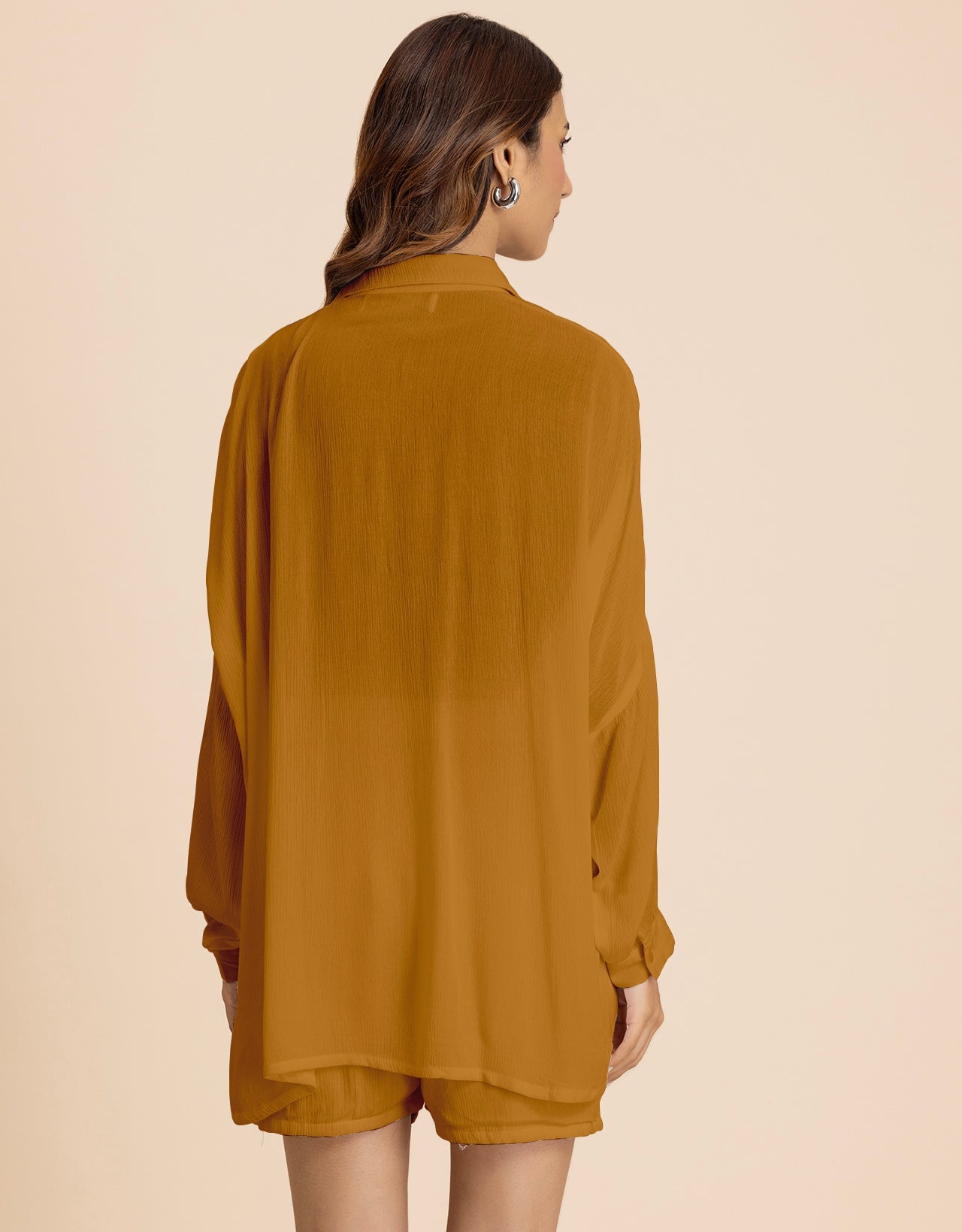 Women's 2 Pcs Co-Ord Set Long Shirt With Shorts