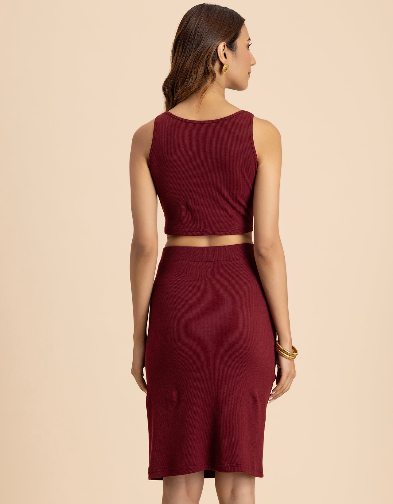 Chic 2 Pcs Co-ord Set Wrap Skirt With Crop Top For Women