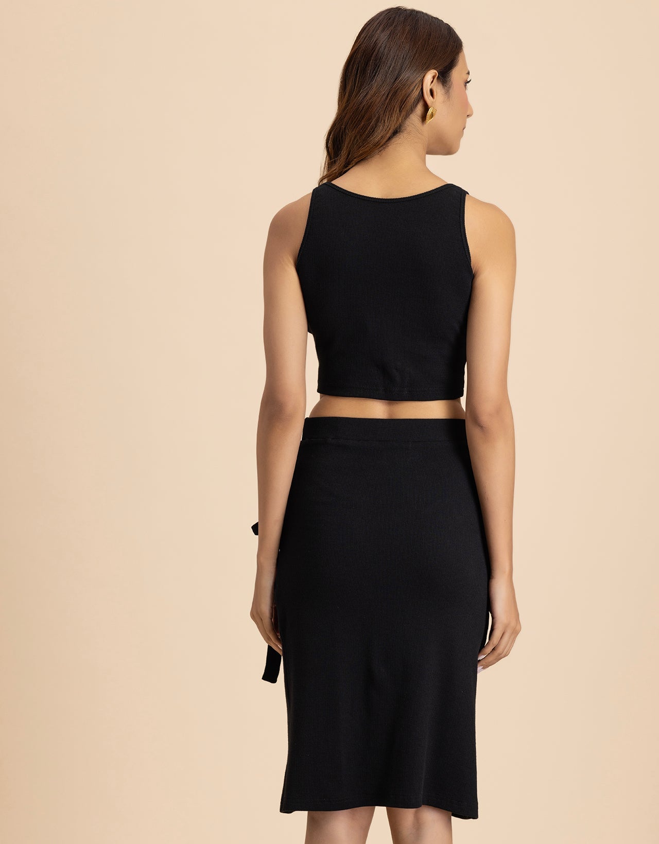 Chic 2 Pcs Co-ord Set Wrap Skirt With Crop Top For Women
