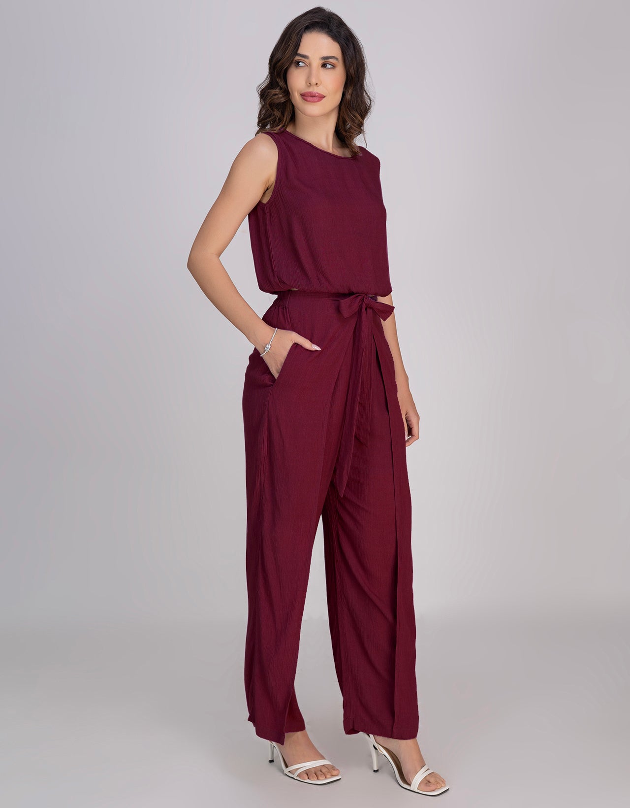 Moomaya Outfit Women's 2 Piece Co-Ord Set, Balloon Top & Fisherman Pants