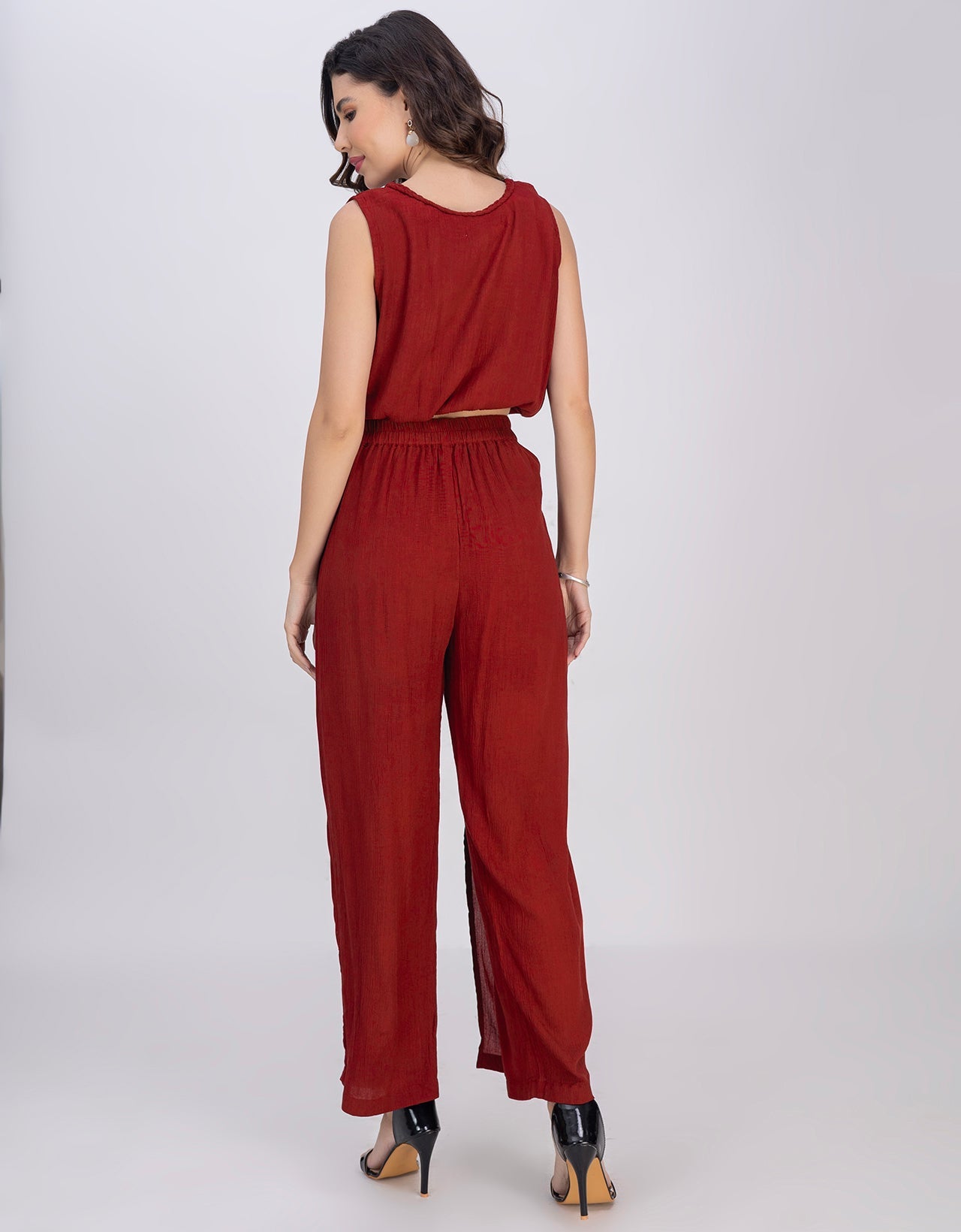 Moomaya Outfit Women's 2 Piece Co-Ord Set, Balloon Top & Fisherman Pants