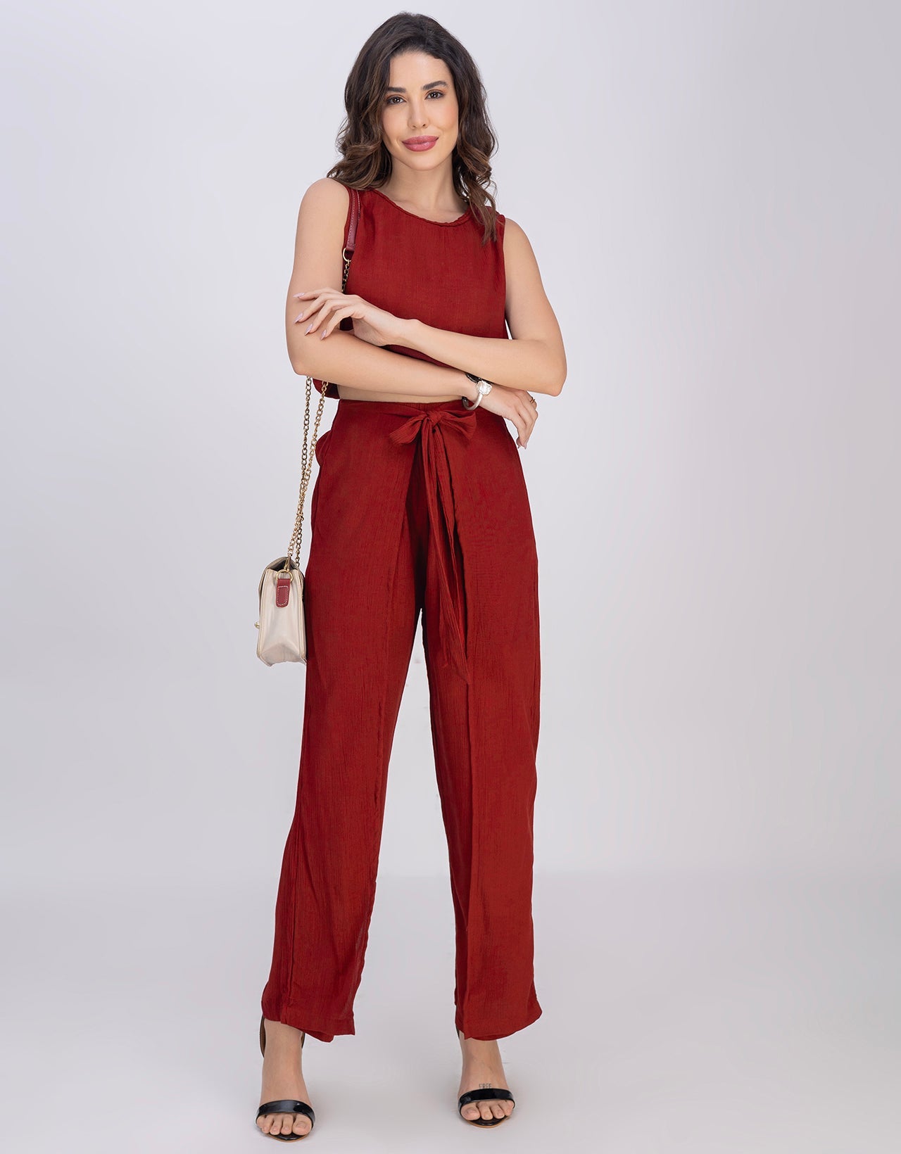Moomaya Outfit Women's 2 Piece Co-Ord Set, Balloon Top & Fisherman Pants