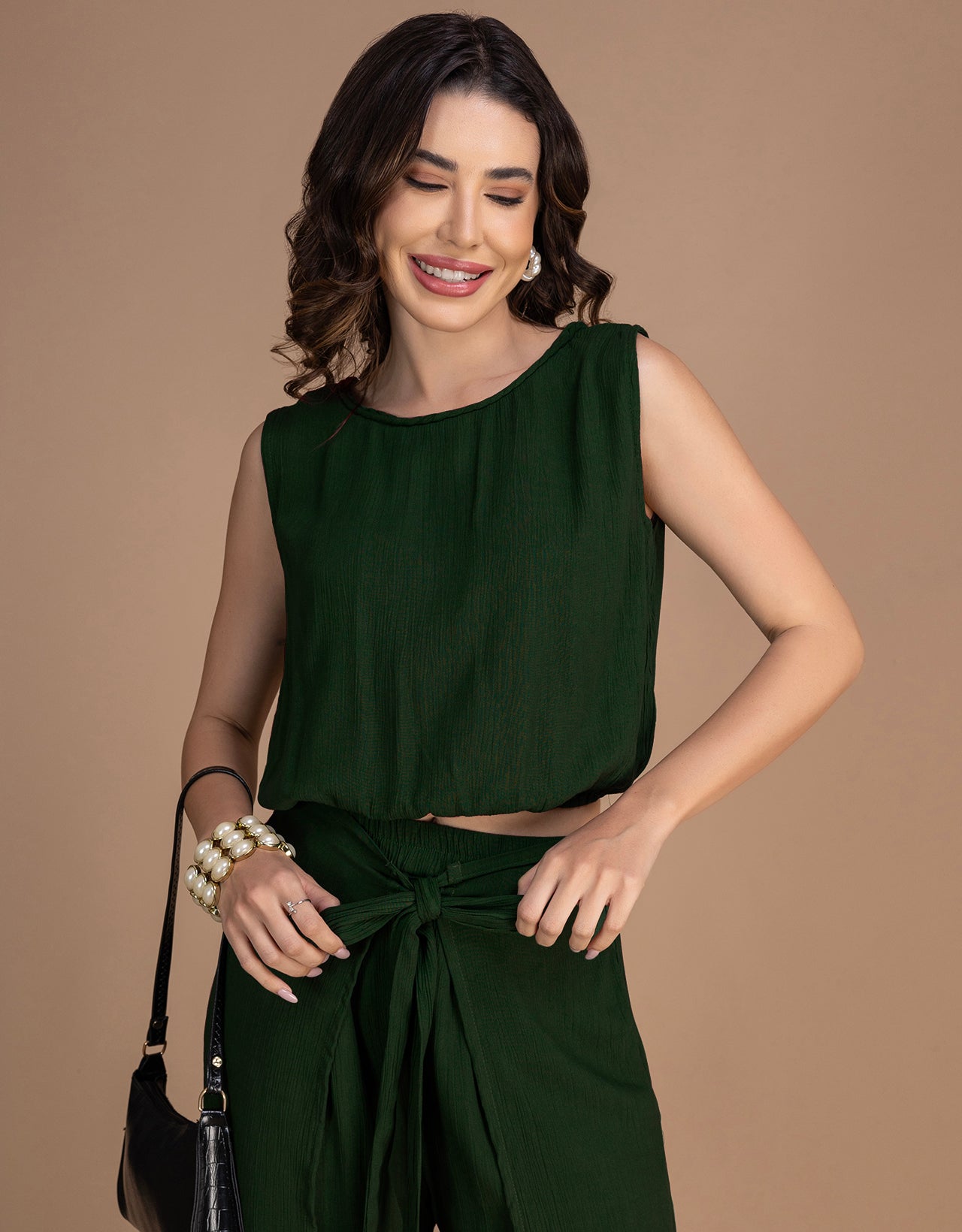 Moomaya Outfit Women's 2 Piece Co-Ord Set, Balloon Top & Fisherman Pants