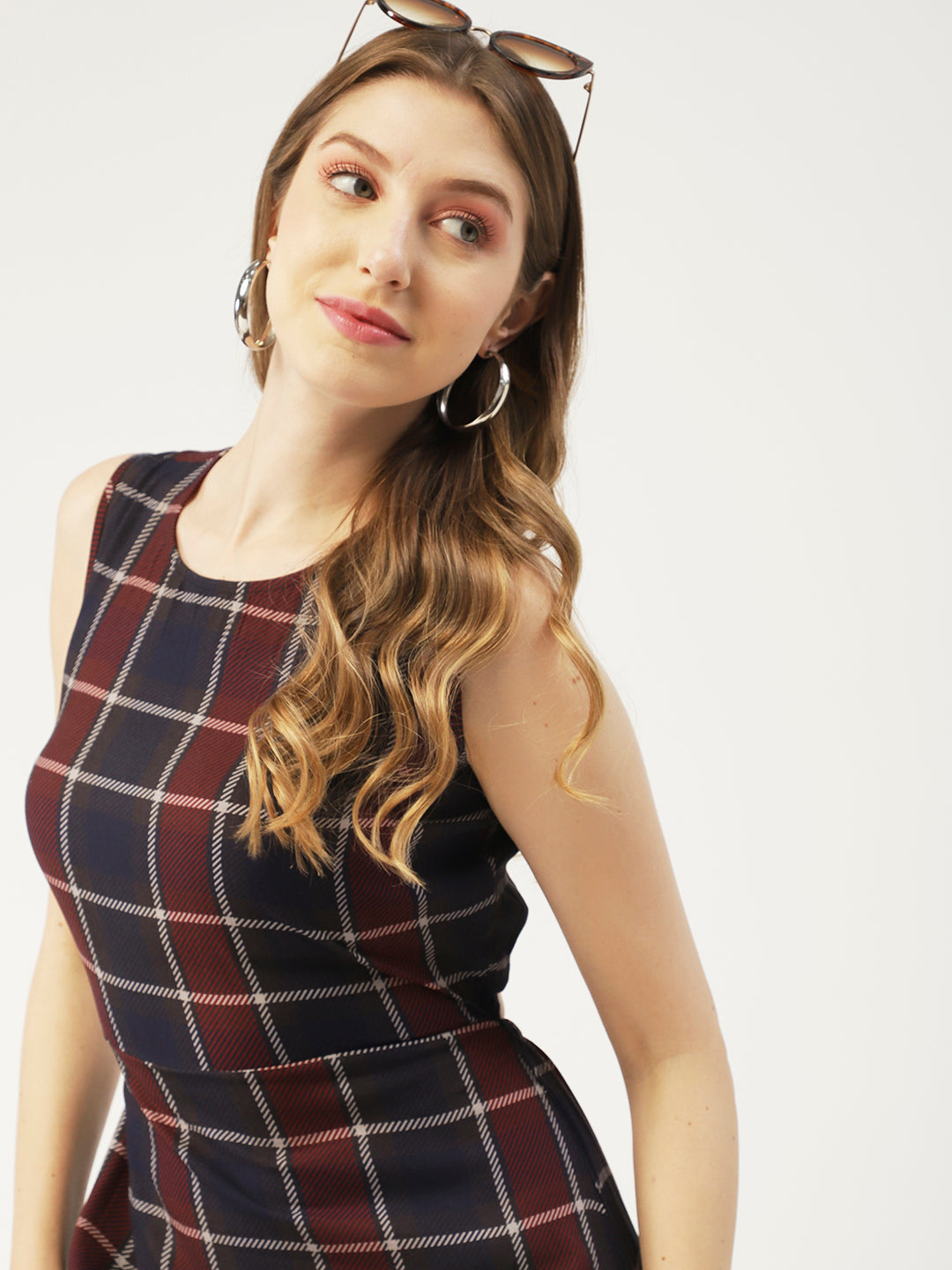 Printed Stylish Back Dress, Front Slit