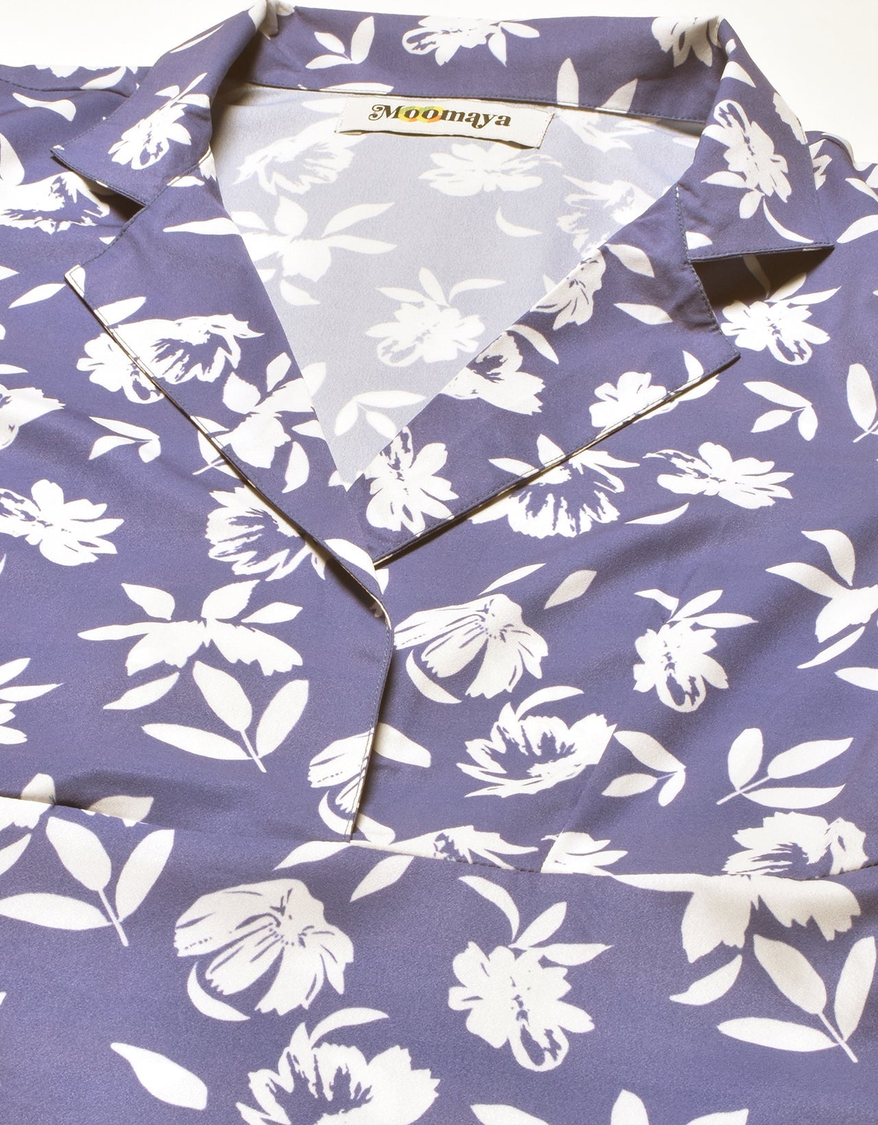 Printed Lapel Collar Dress, Puffed