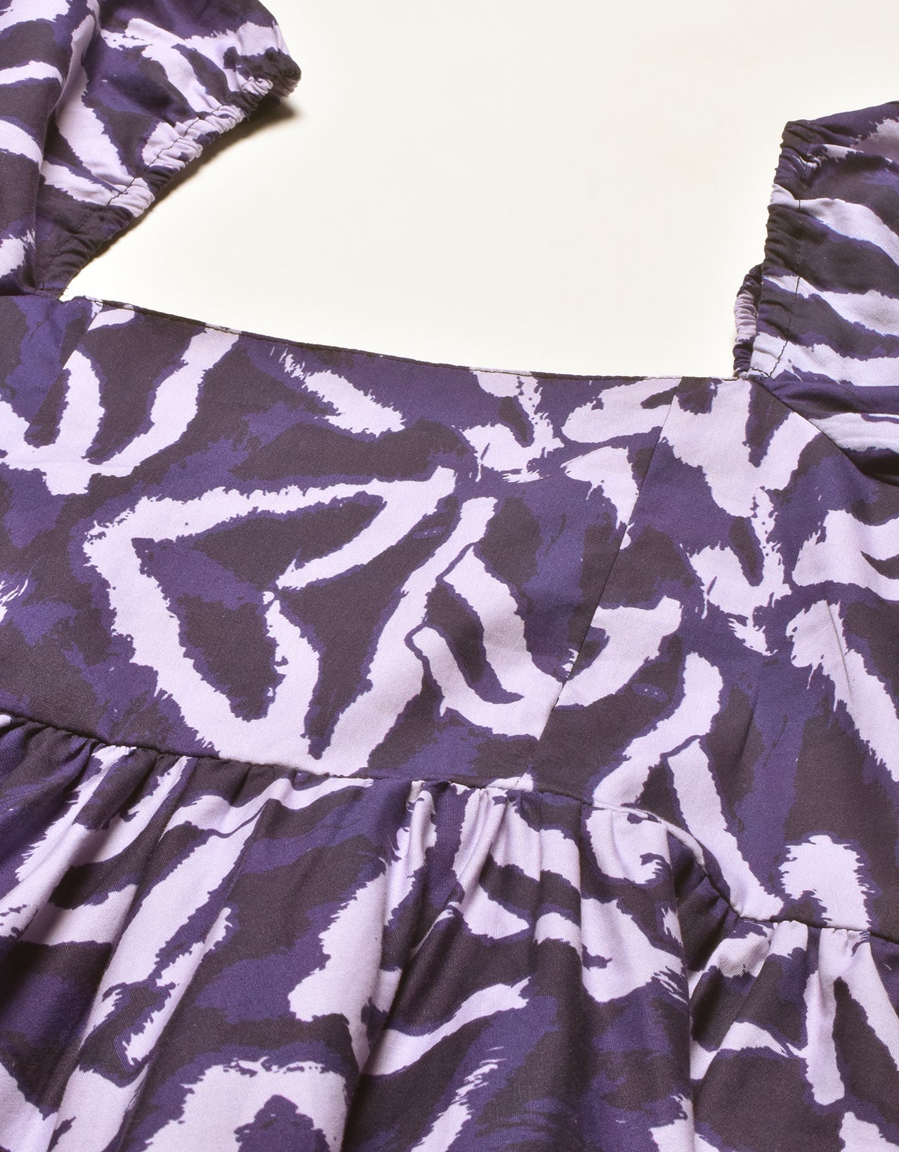 Printed Flared Mini Dress, Square