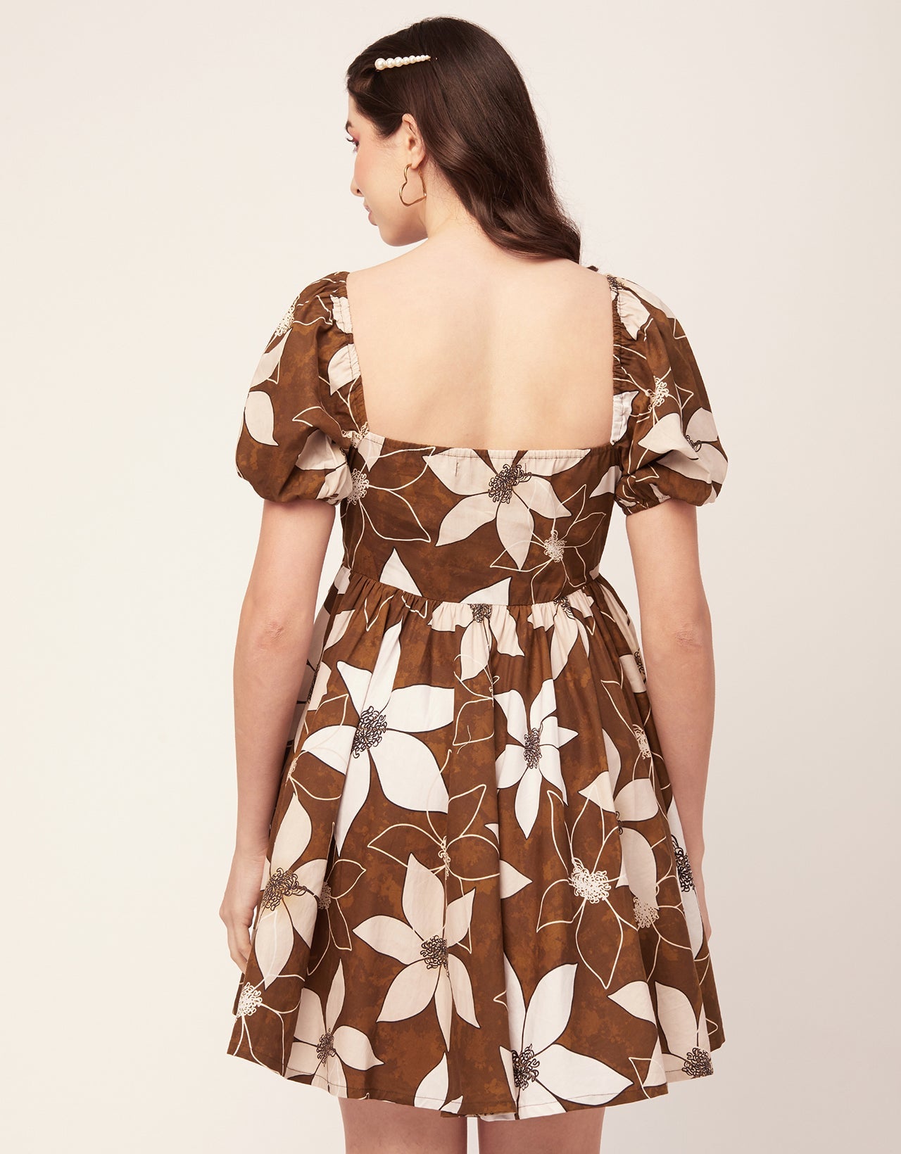 Printed Flared Mini Dress, Square
