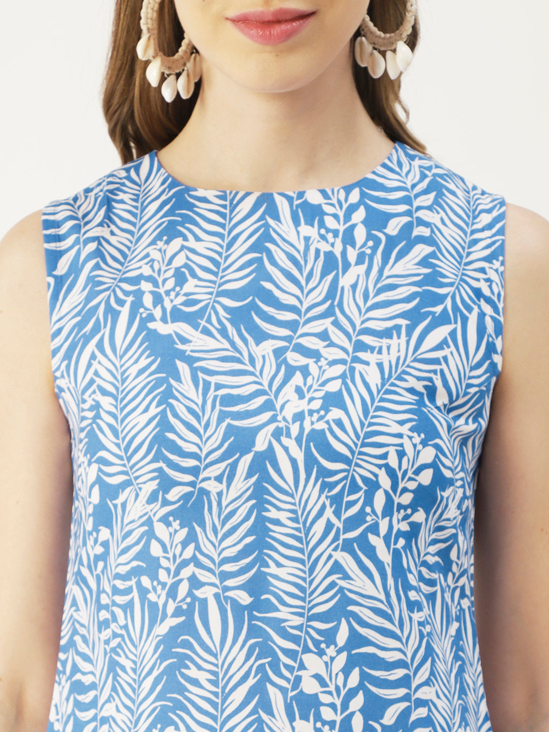Printed Sleeveless Mini Dress, Frilled