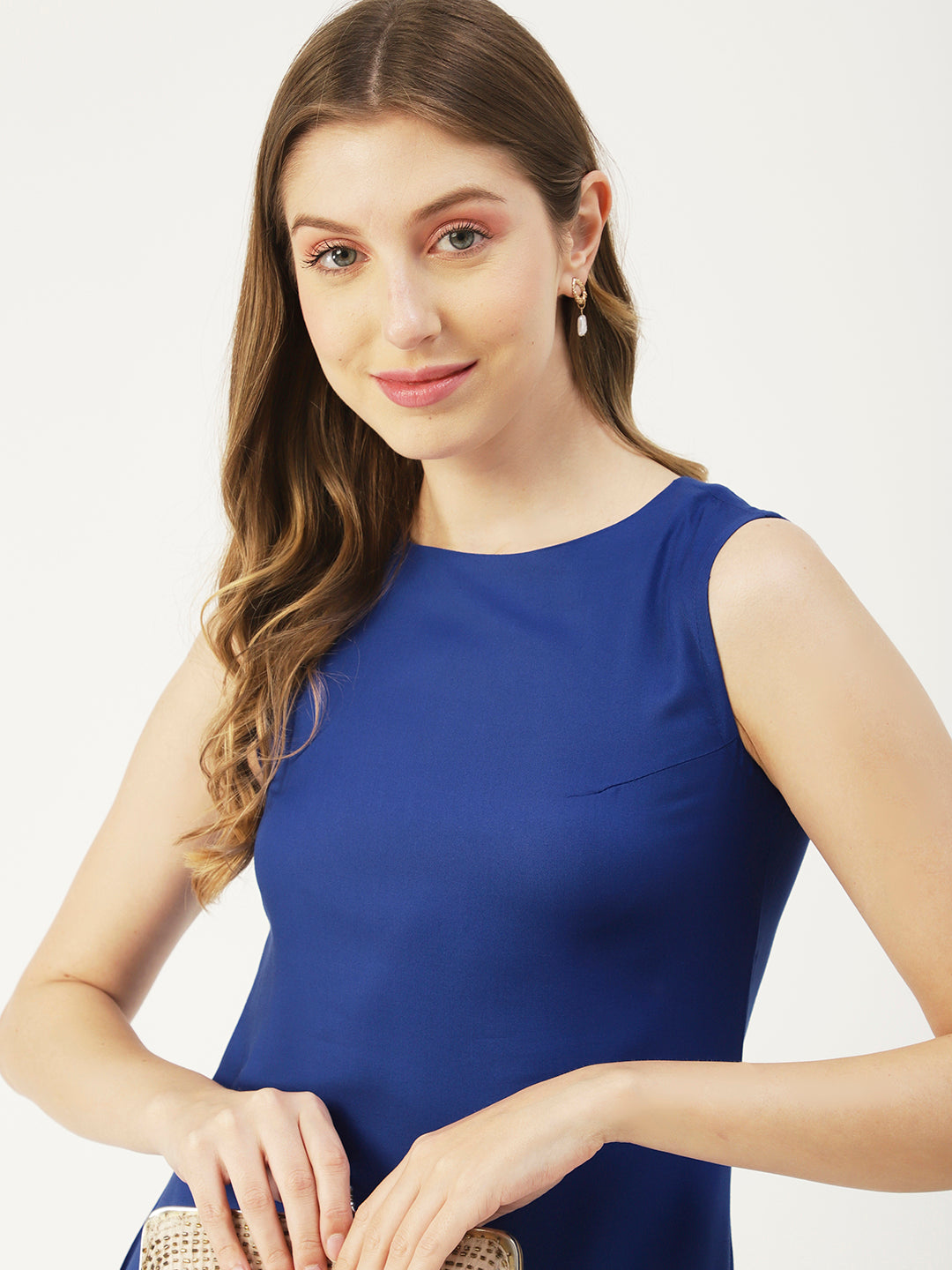 Printed Sleeveless Mini Dress, Frilled