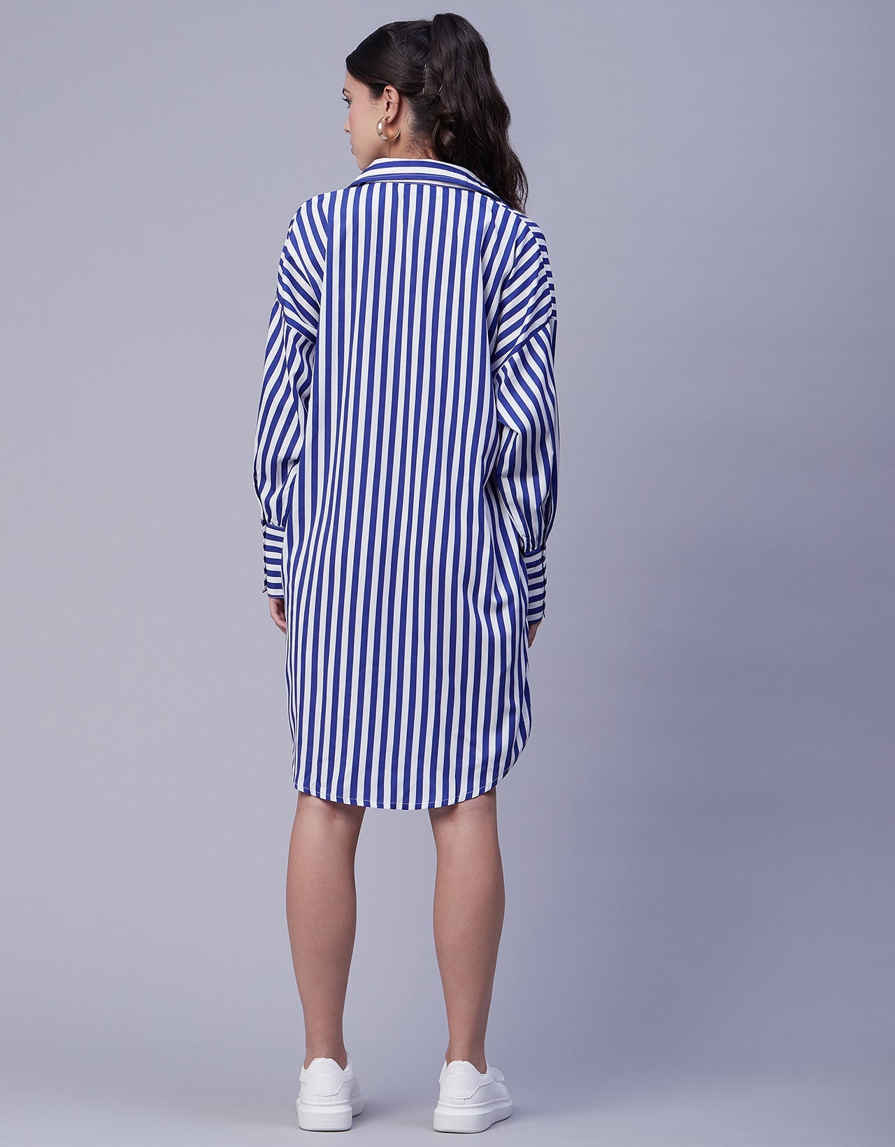 Printed Shirt Dress, Long Sleeves