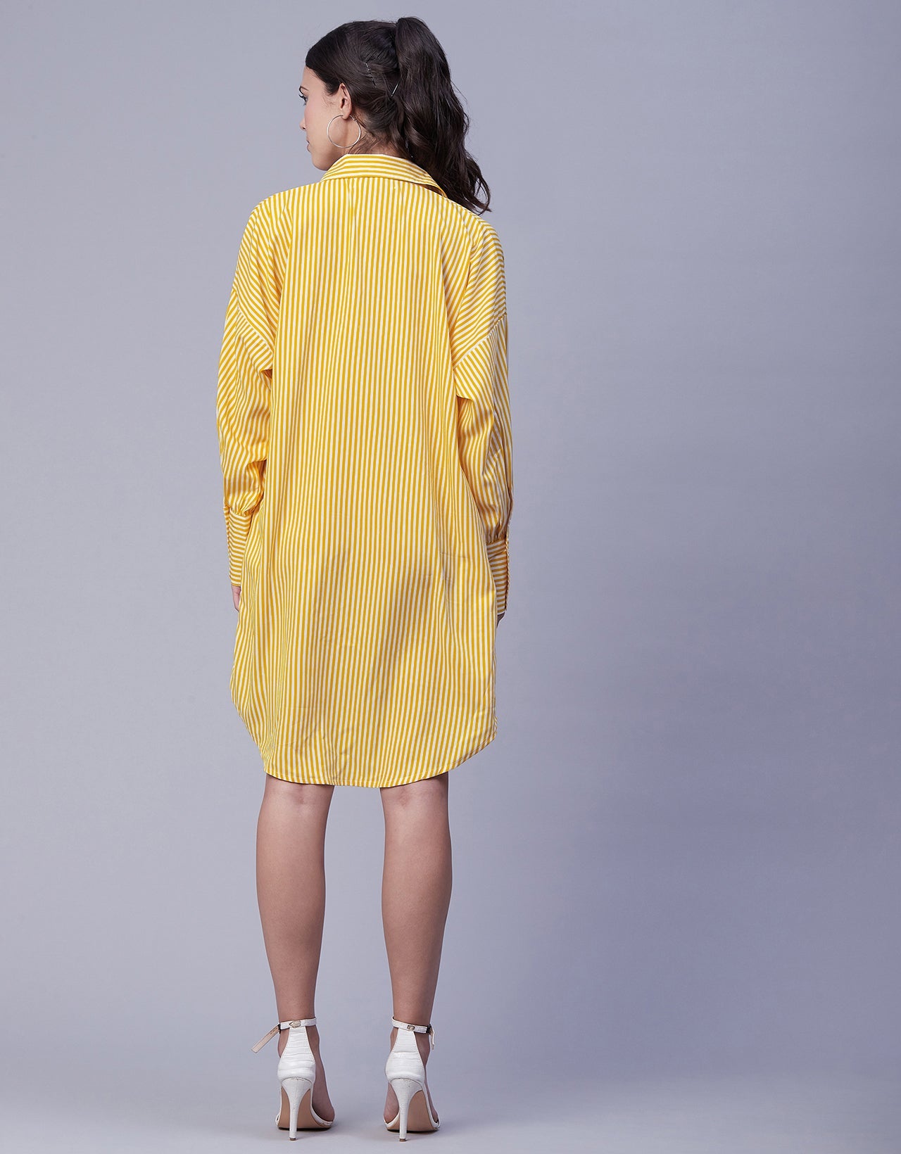 Printed Shirt Dress, Long Sleeves