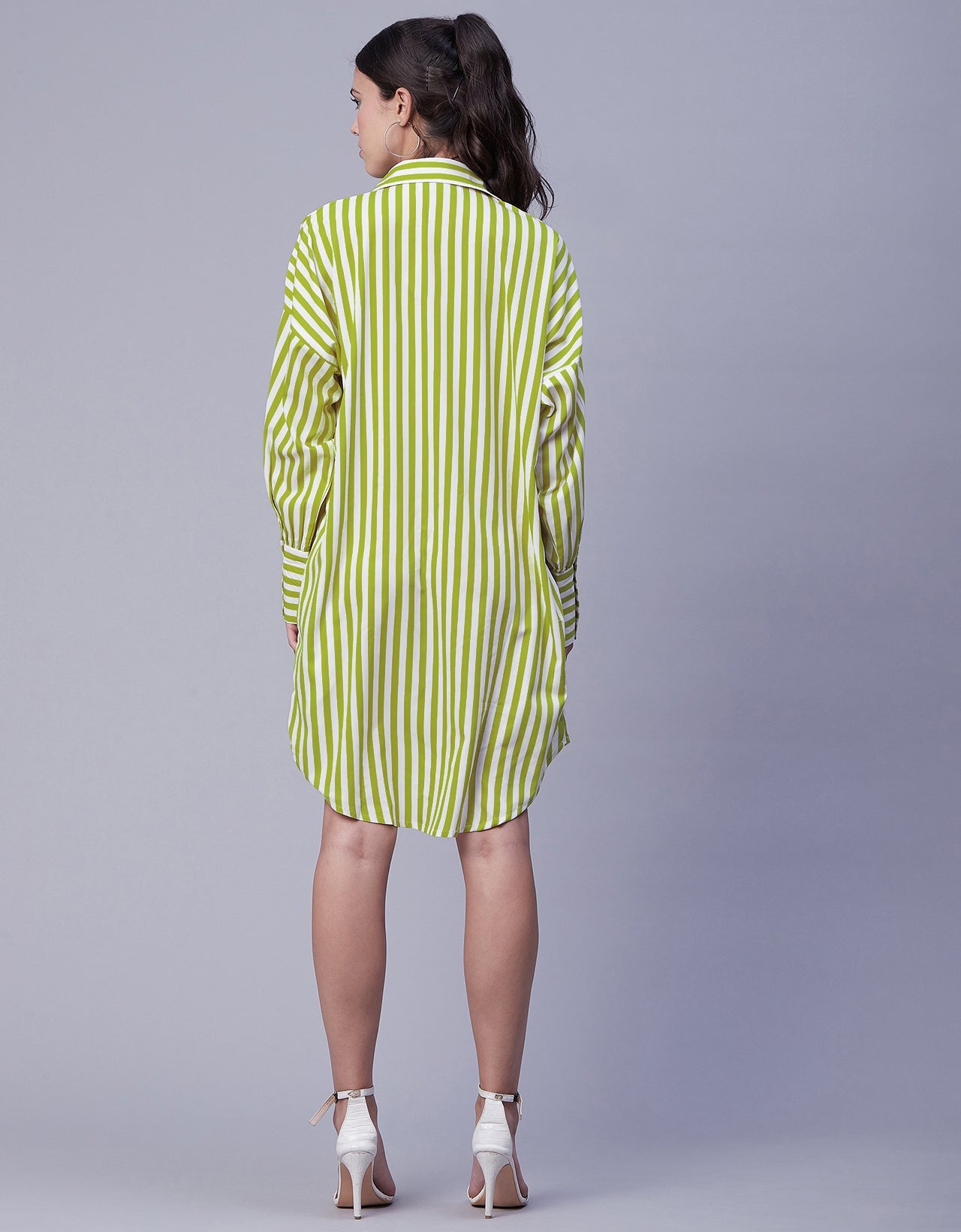 Printed Shirt Dress, Long Sleeves