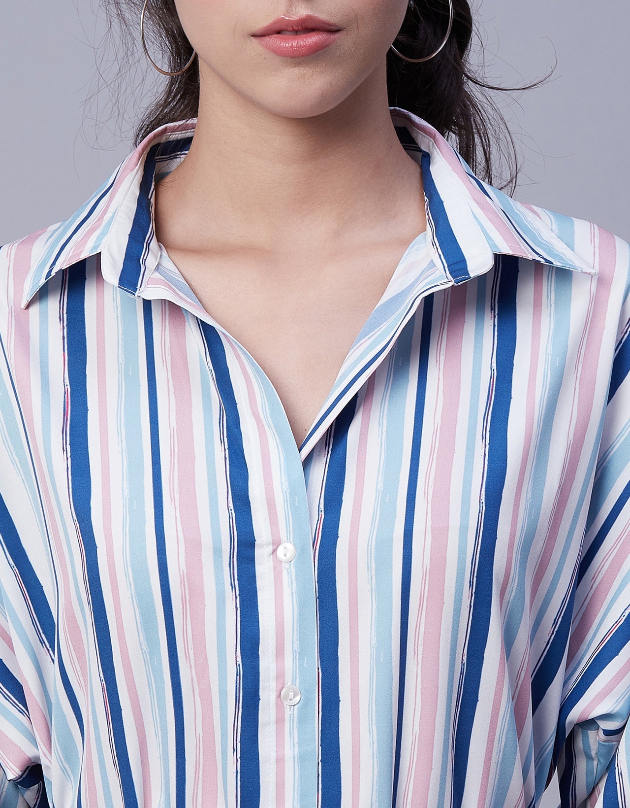 Printed Shirt Dress, Long Sleeves