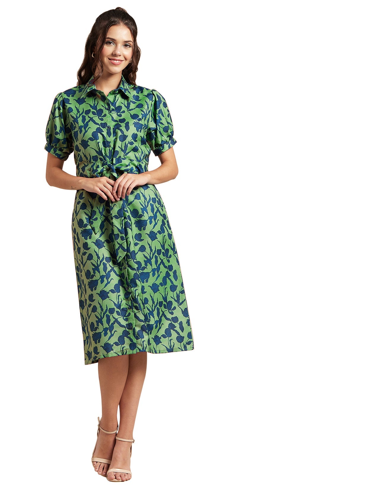 Button Down Midi Shirt Dress