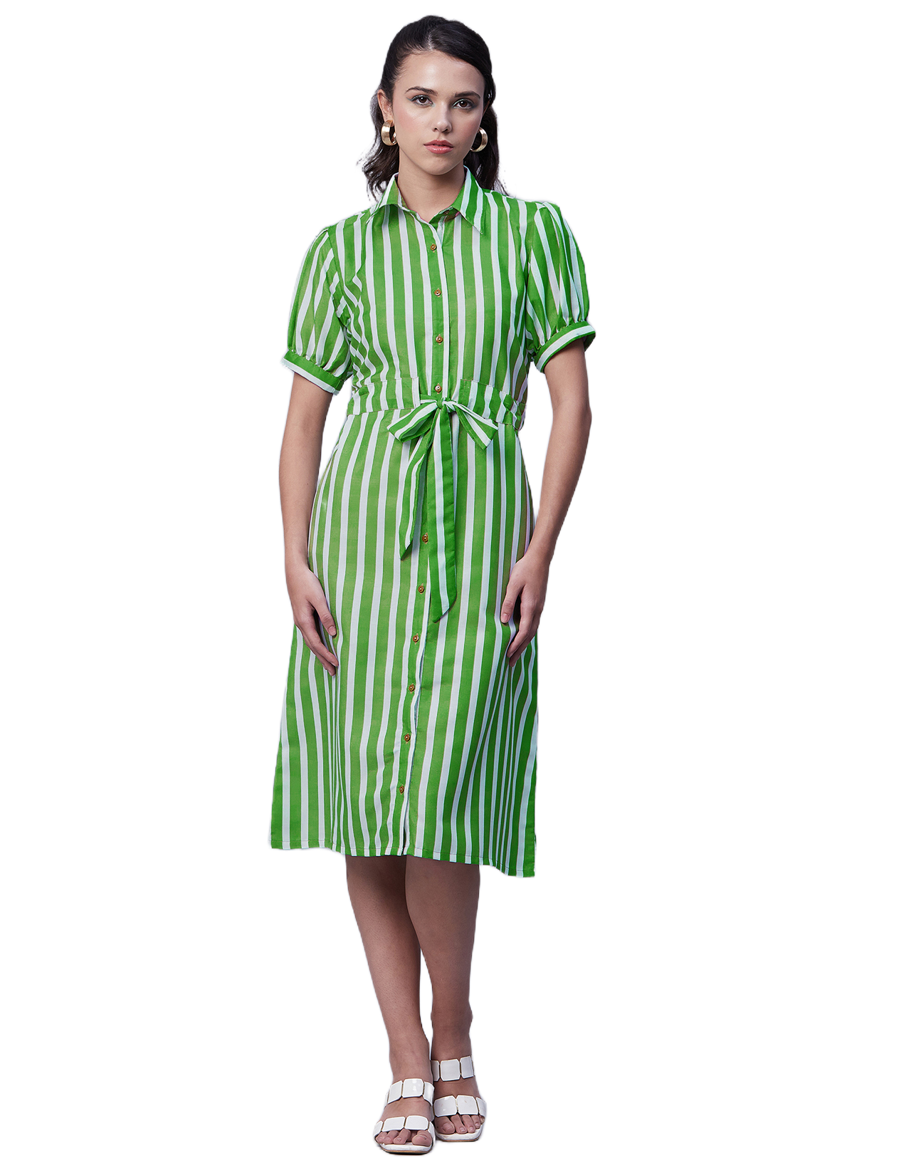 Button Down Midi Shirt Dress