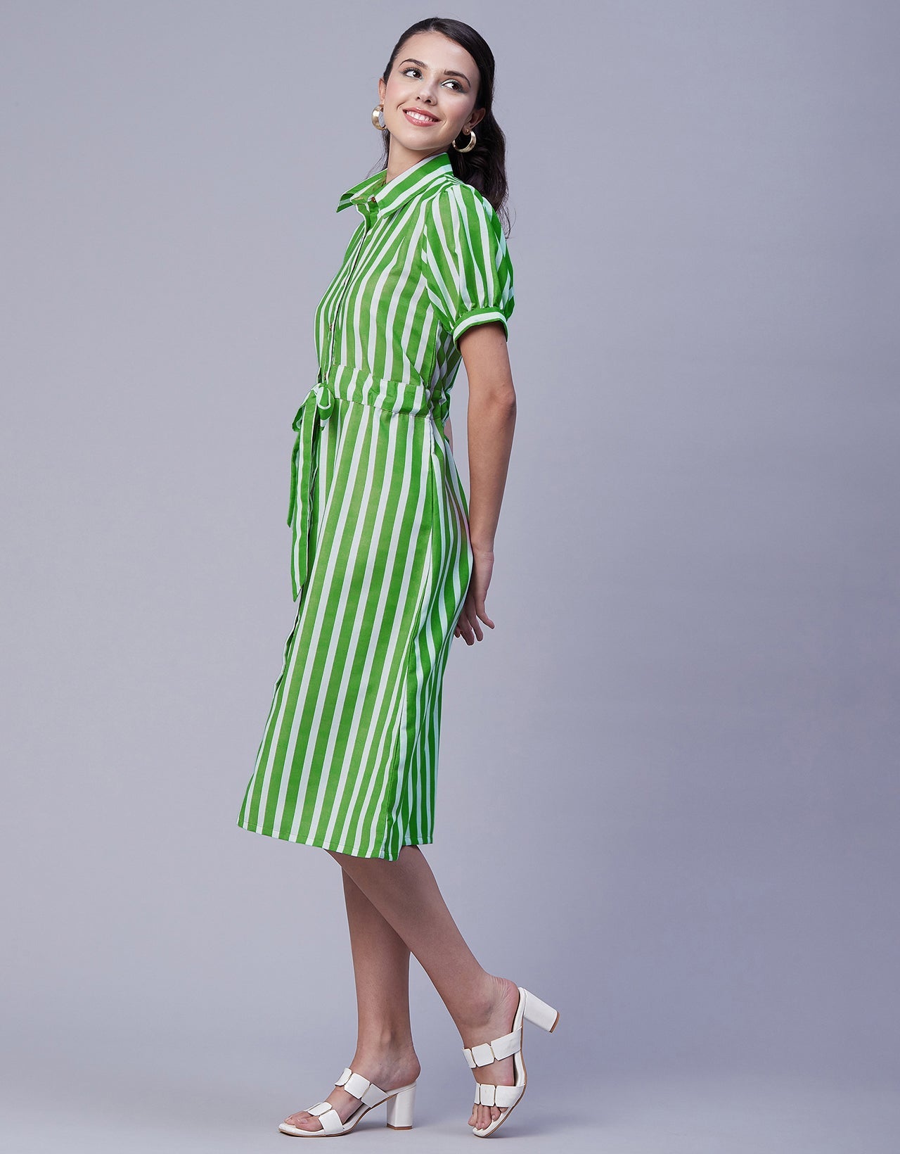 Button Down Midi Shirt Dress