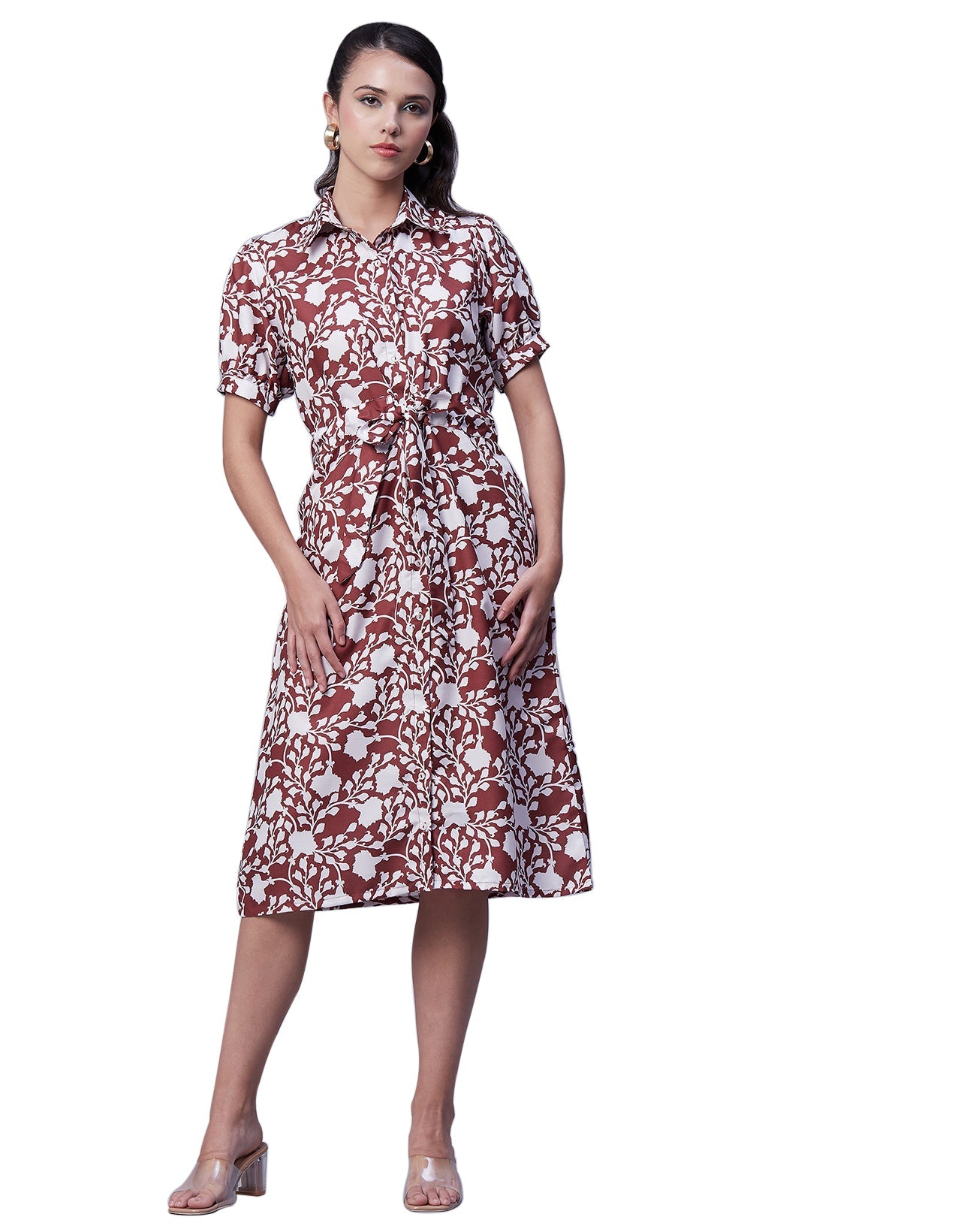 Button Down Midi Shirt Dress