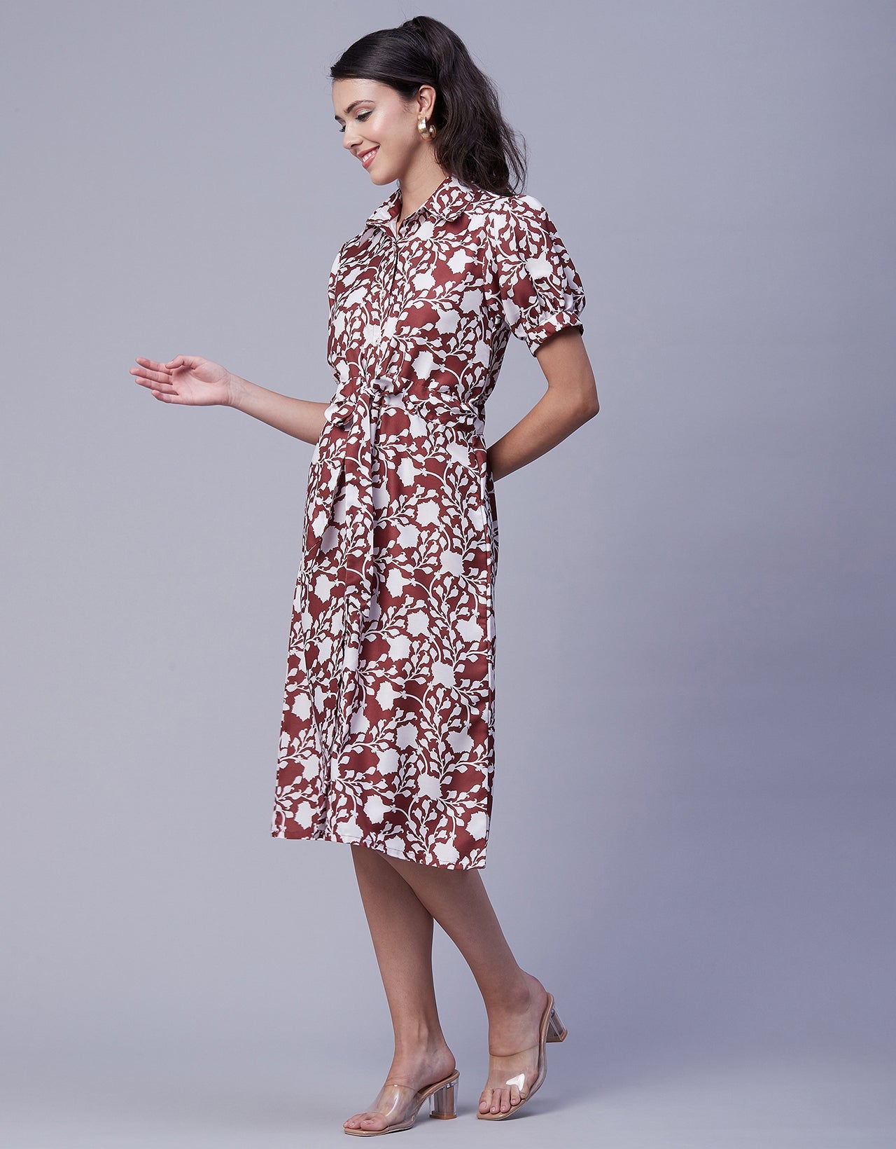 Button Down Midi Shirt Dress