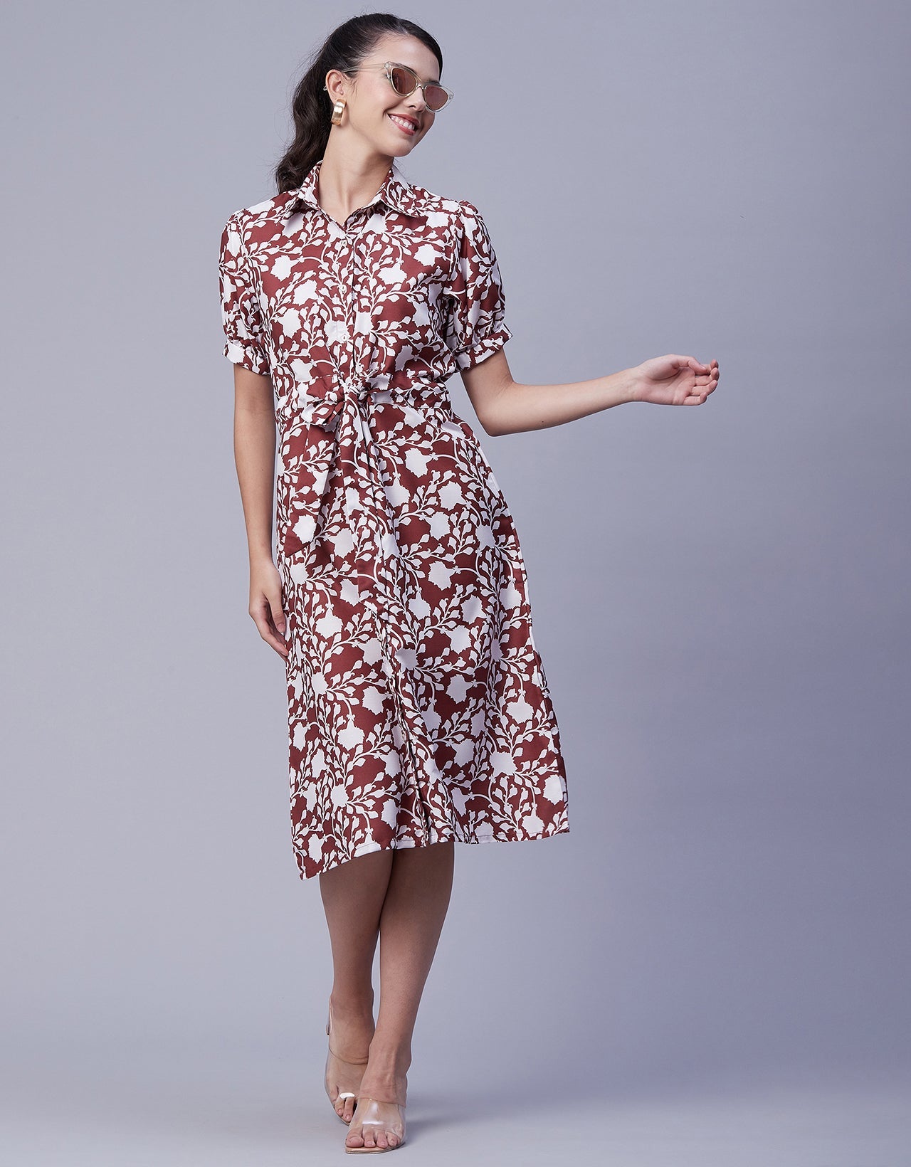 Button Down Midi Shirt Dress