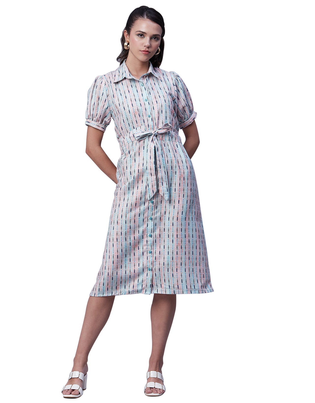 Button Down Midi Shirt Dress