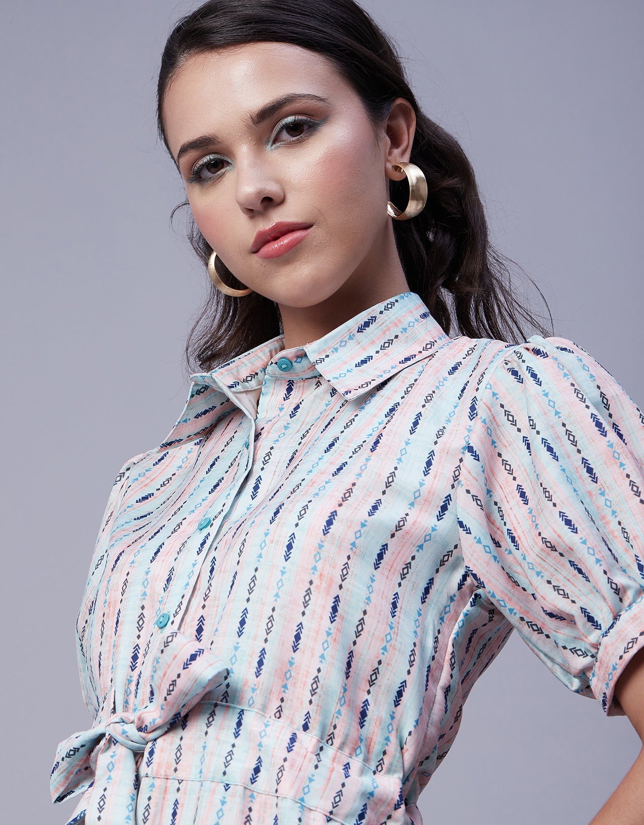 Button Down Midi Shirt Dress