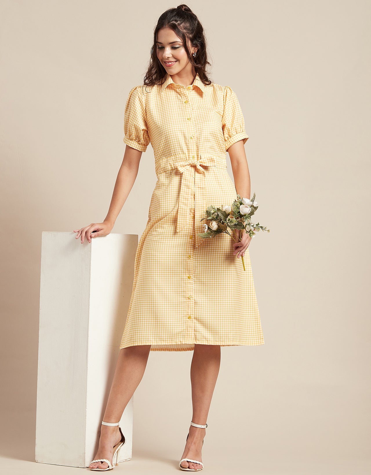 Button Down Midi Shirt Dress